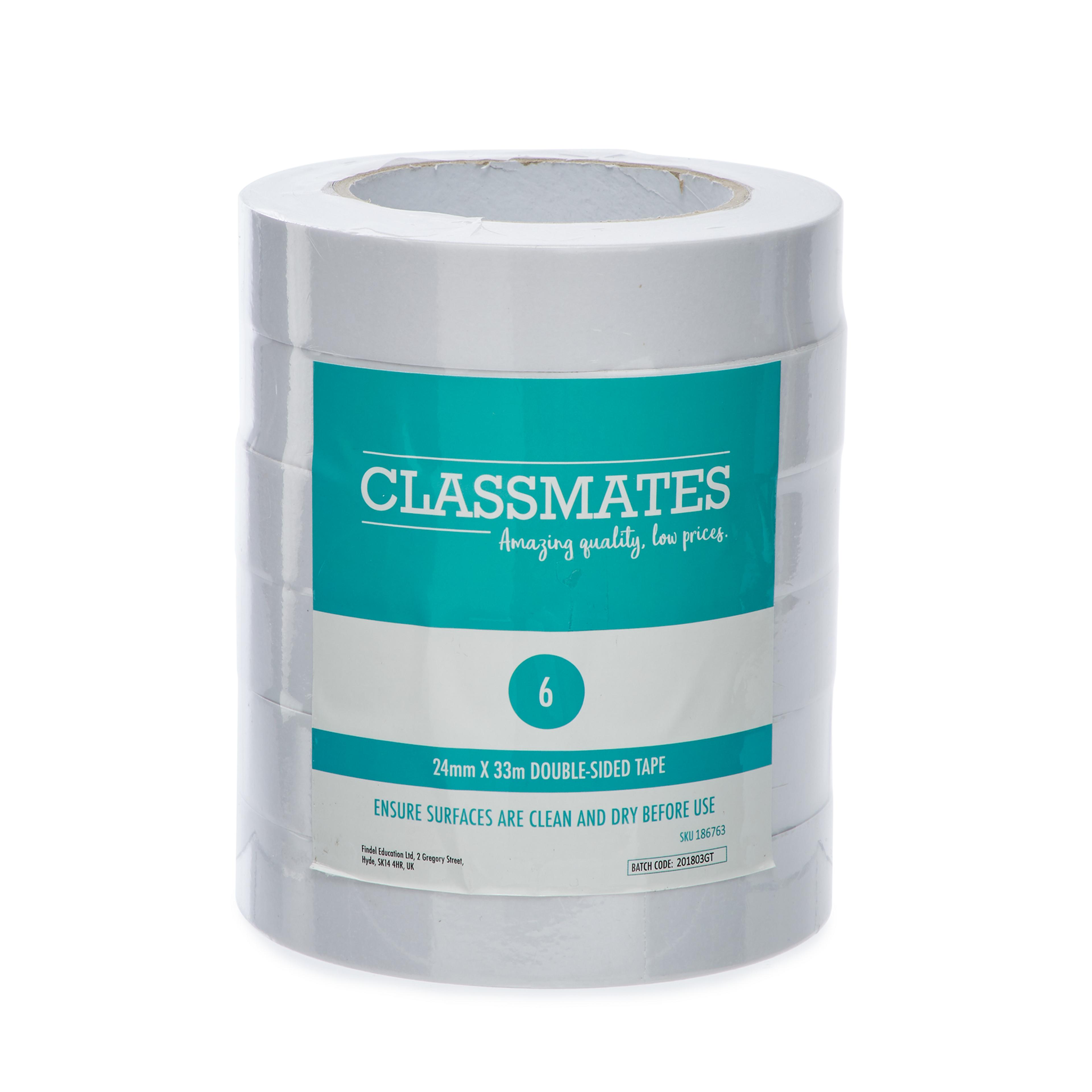 Classmates Double Sided Tape - 24mm x 33m - Pack of 6