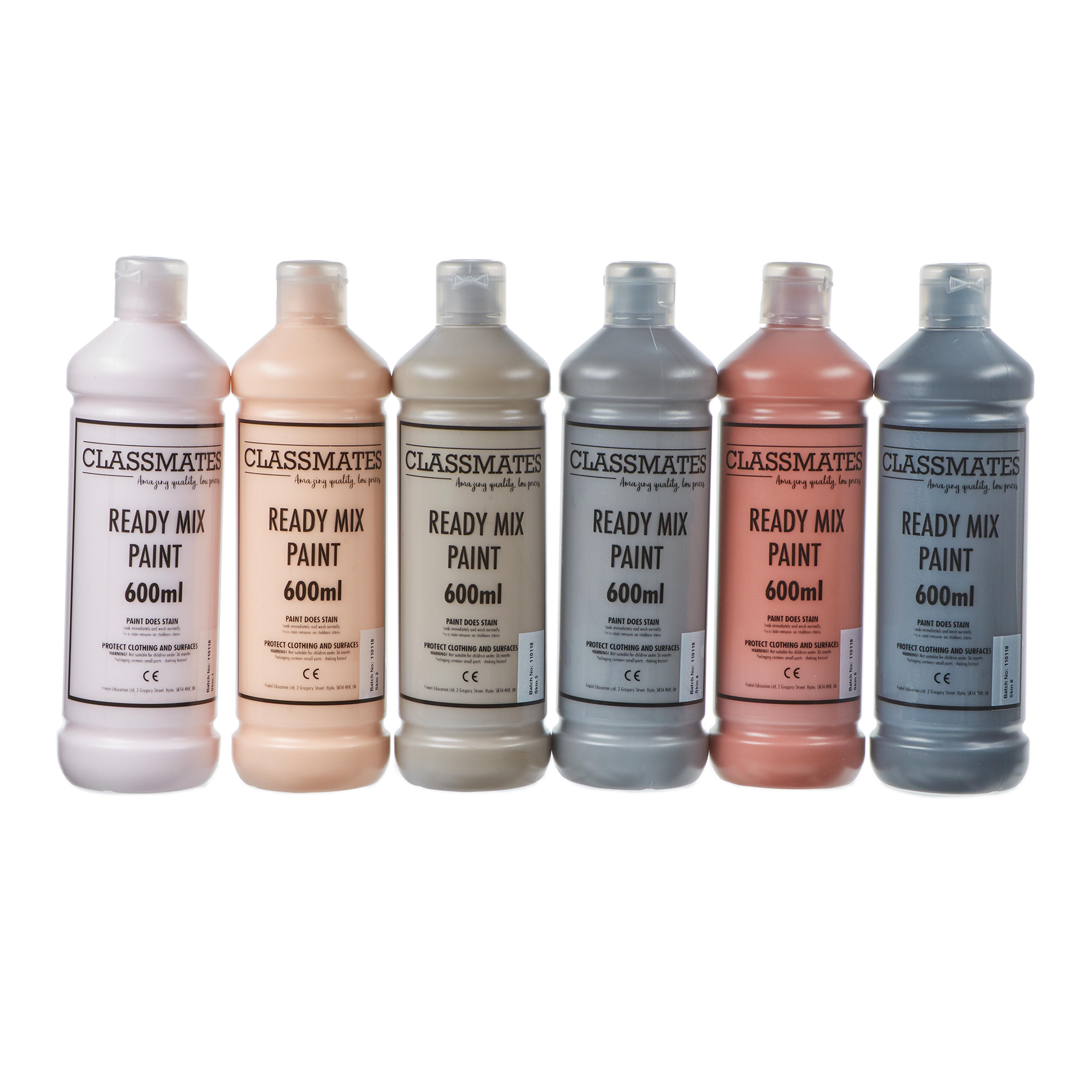 Classmates Ready Mixed Paint - Skin Tones - 600ml - Pack of 6