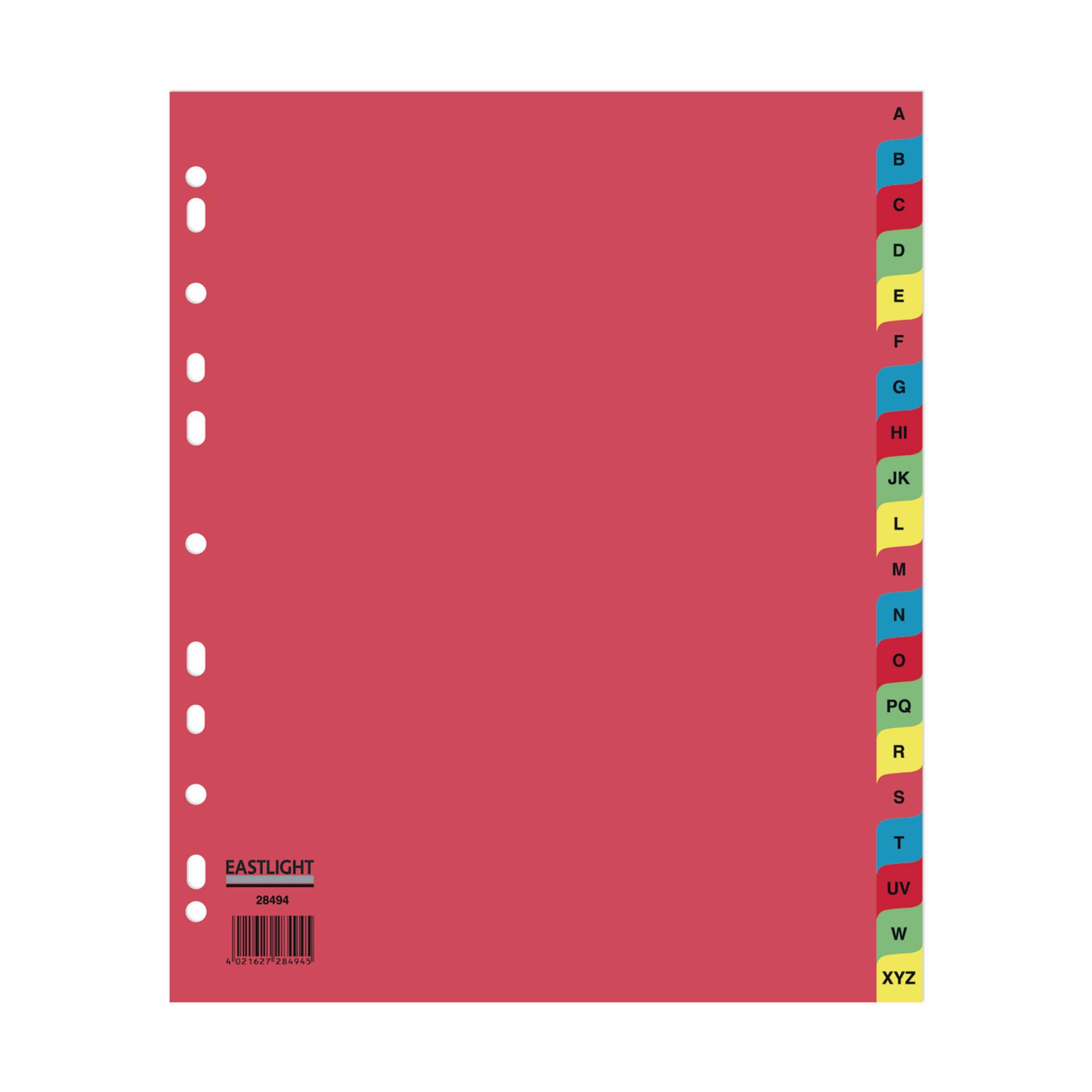 EASTLIGHT Extra Wide 20 Part A-Z Europunched Subject Dividers - A4 - Pack of 1