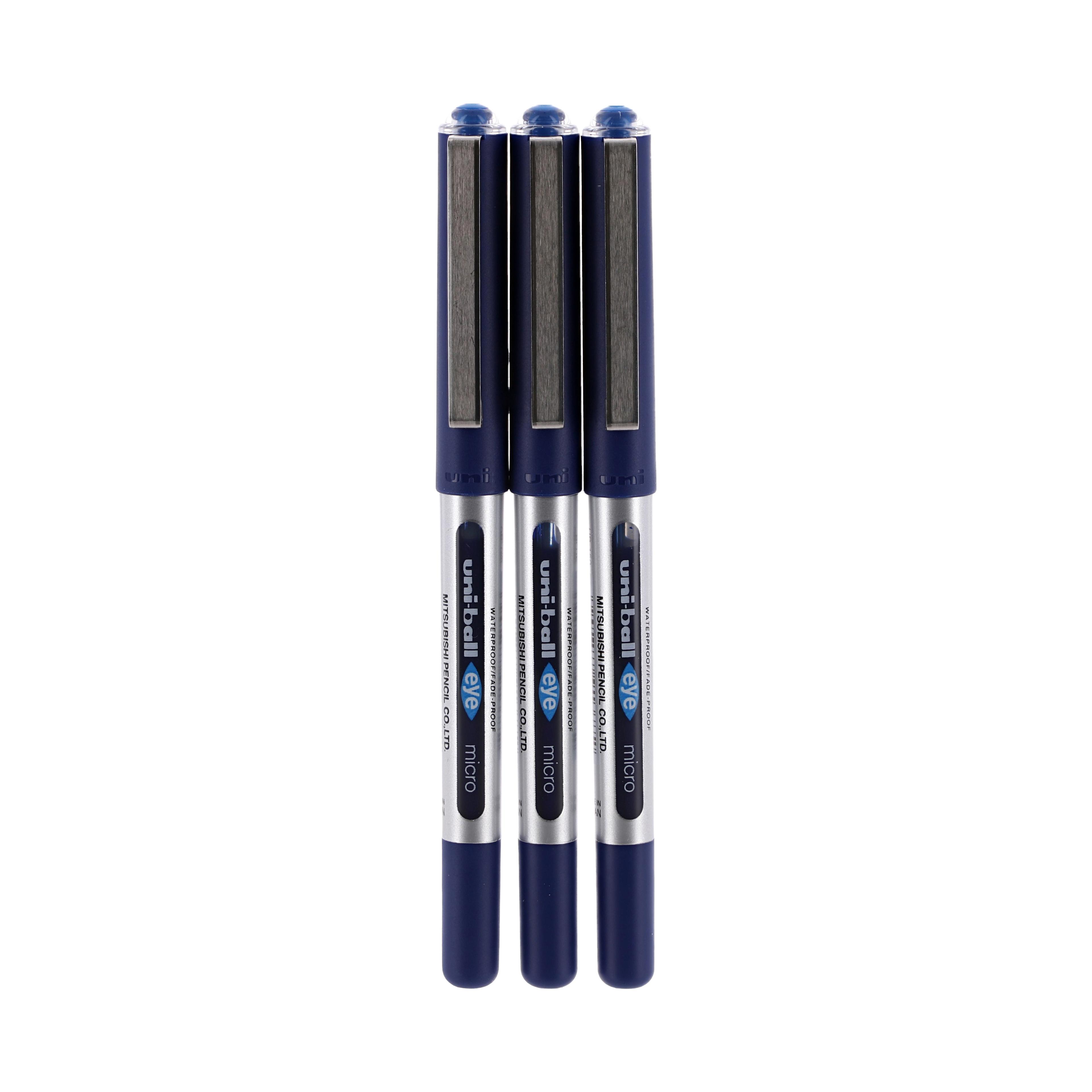uni-ball Eye Micro UB-150 Rollerball Pen - Blue - Pack of 3