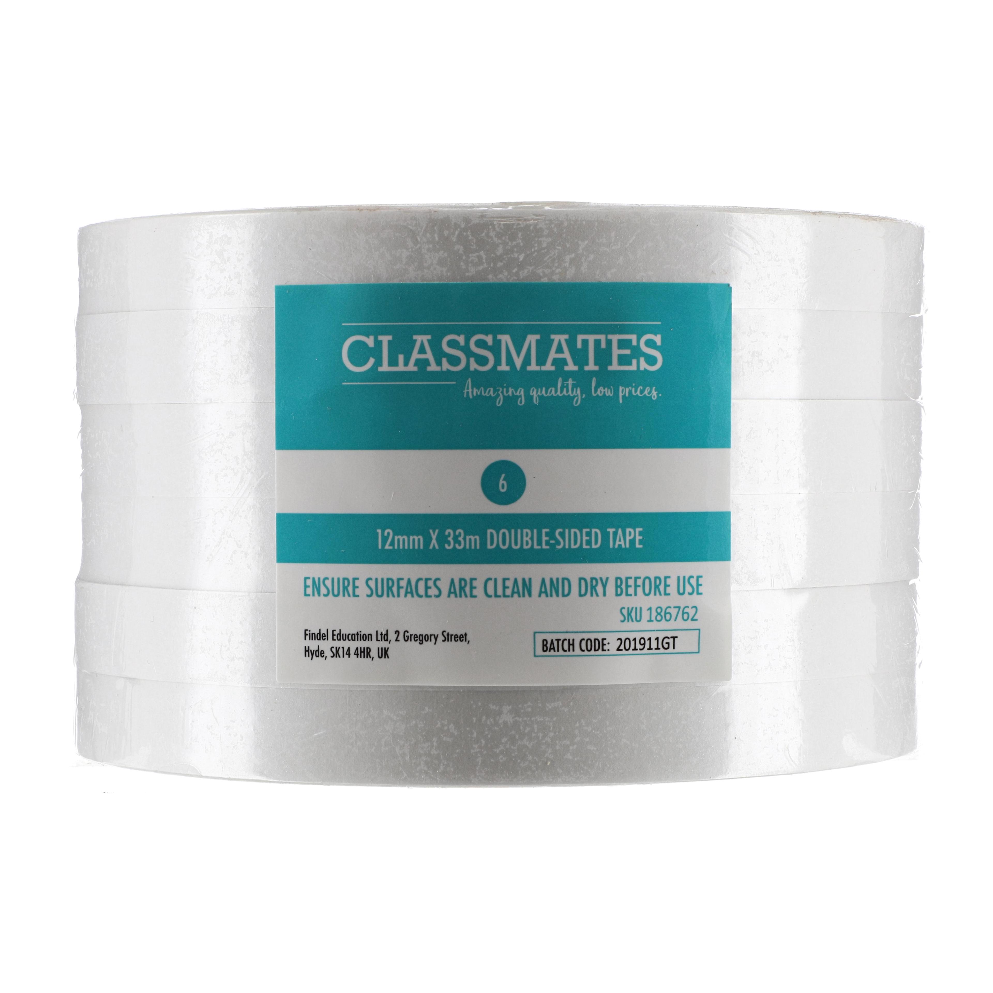 Classmates Double Sided Tape - 12mm x 33m - Pack of 6