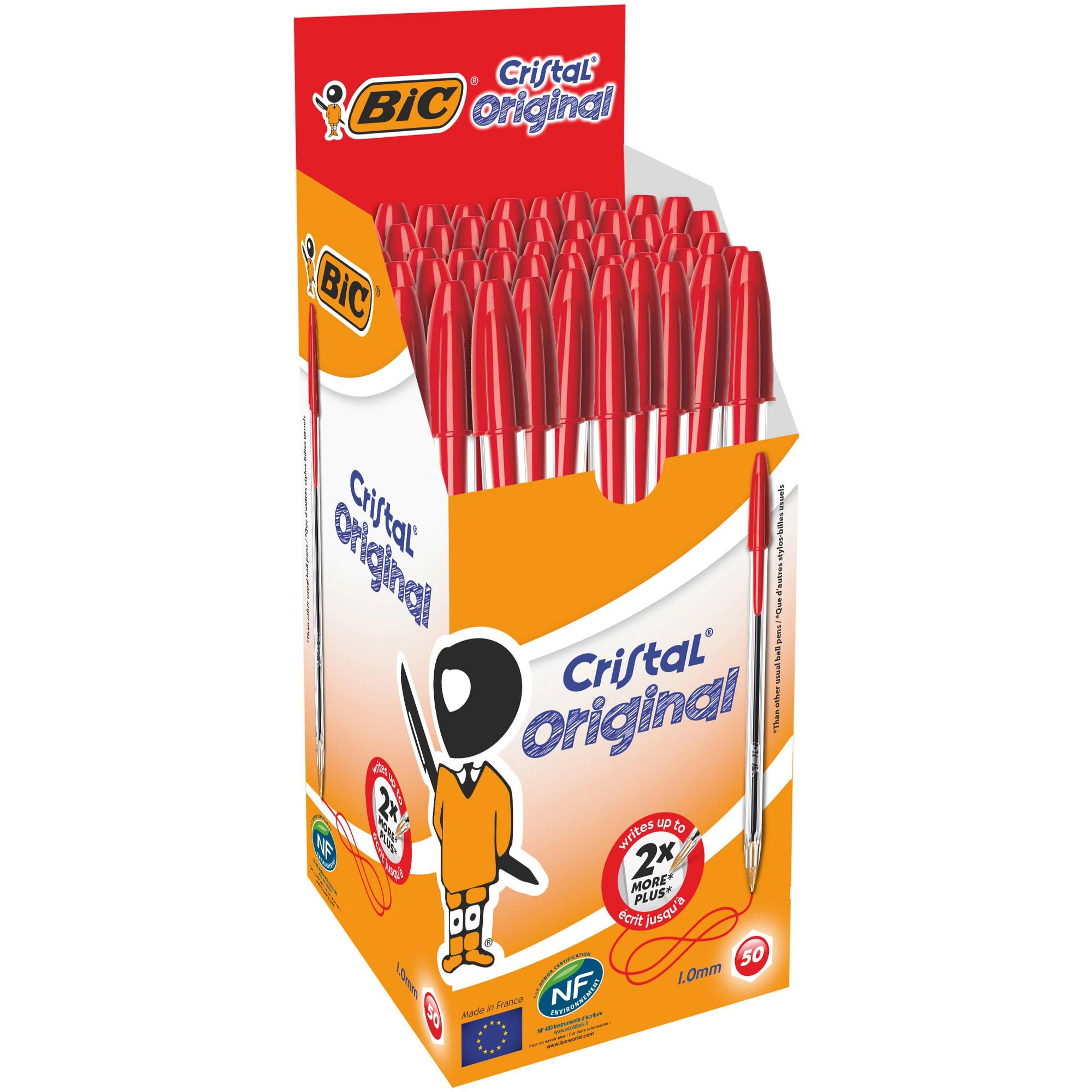 BIC Cristal Medium Ballpoint Pen - 1.0mm Point - Red - Pack of 50 