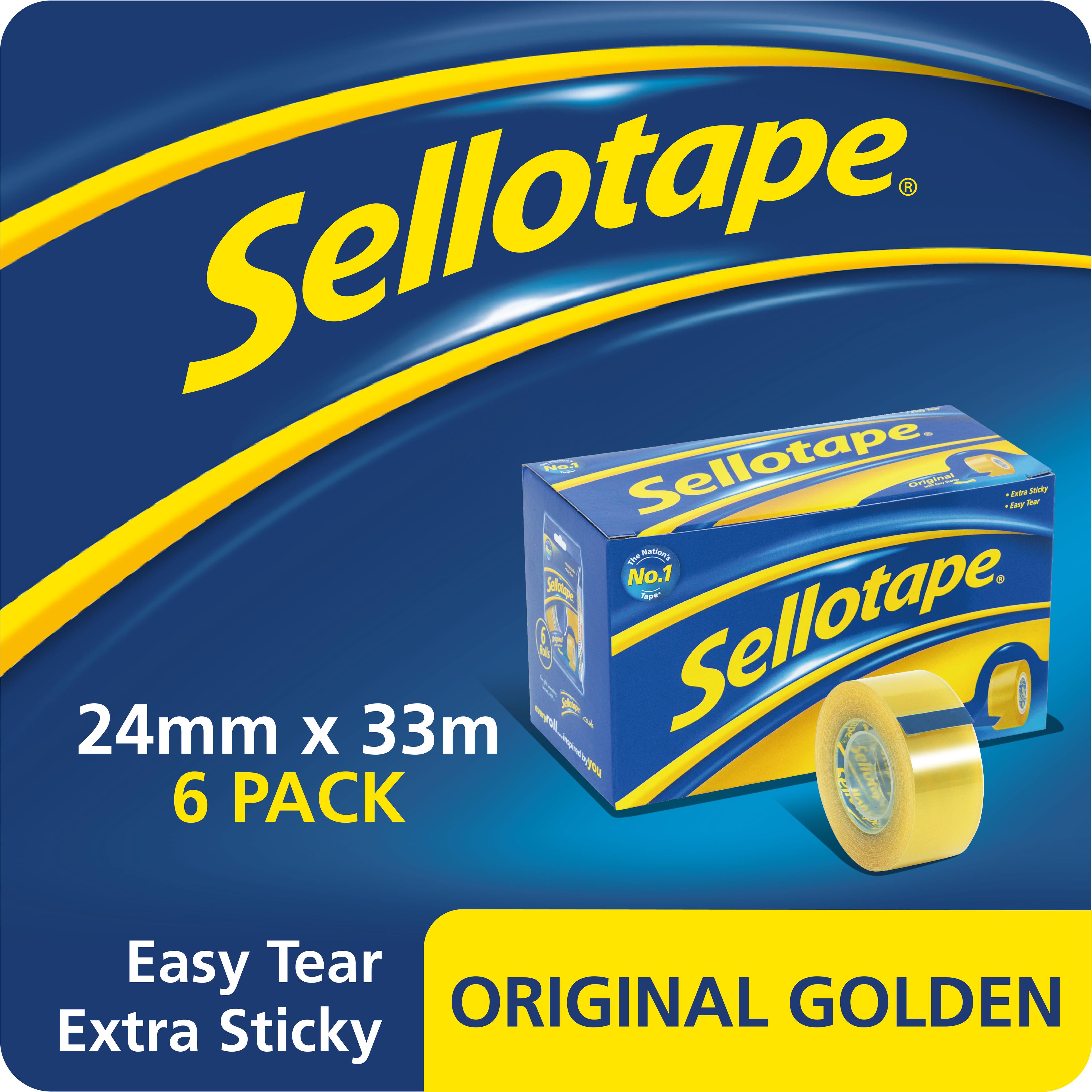 Sellotape Original Golden Sticky Tape - 6 Rolls - 24mm x 33m