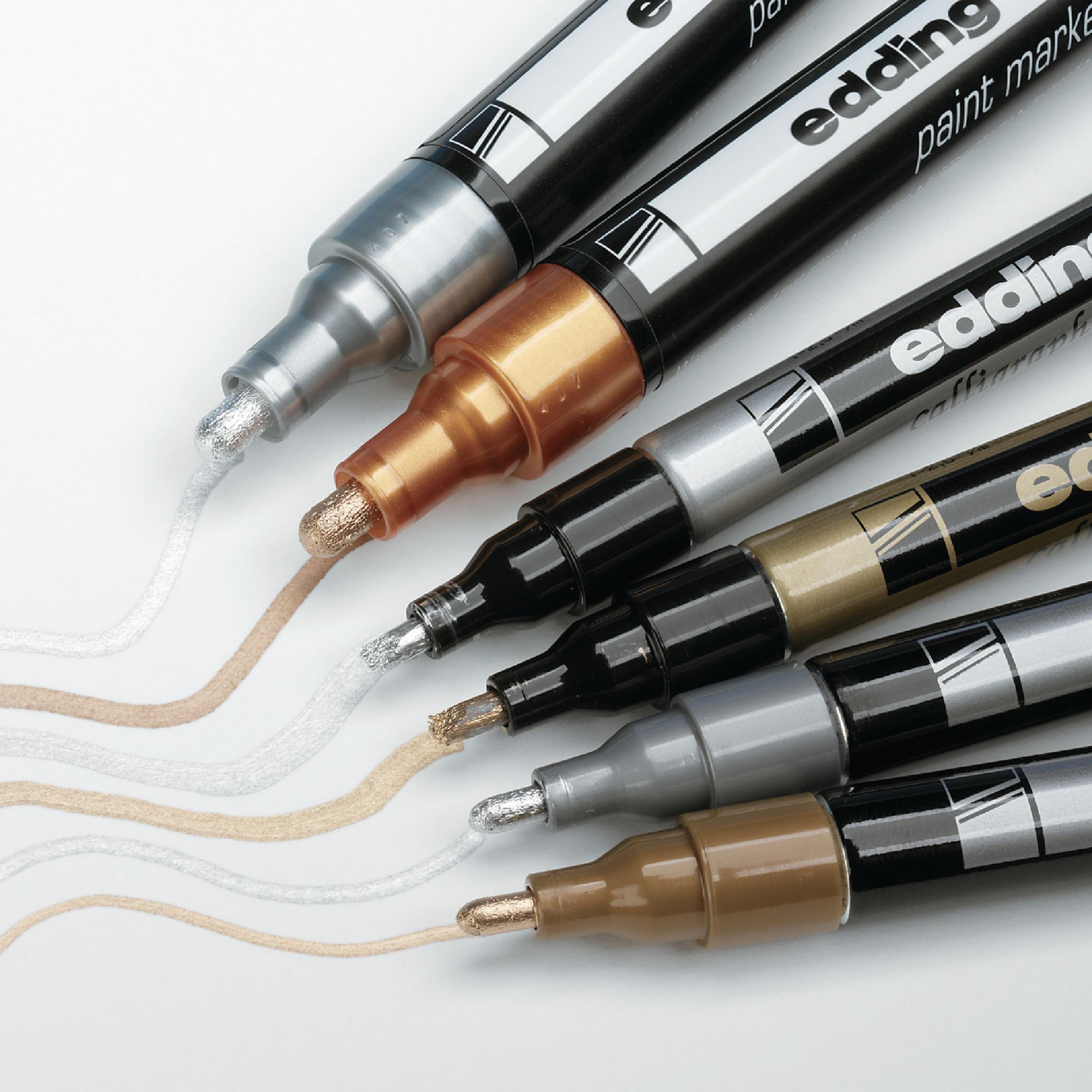edding Metallic Marker Pack - Assorted Gold & Silver - Pack of 6