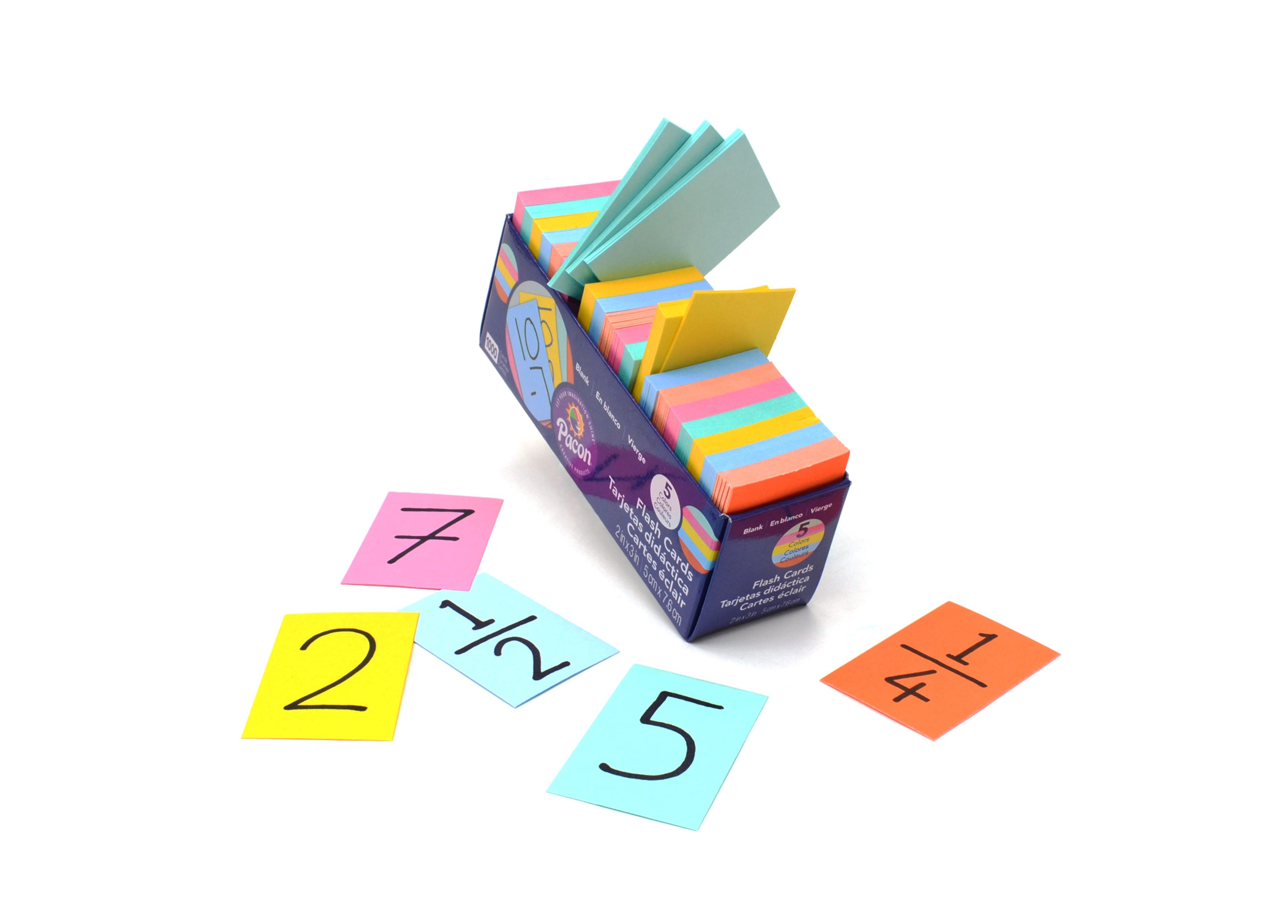 Coloured Blank Flash Cards - 1000 Small Cards