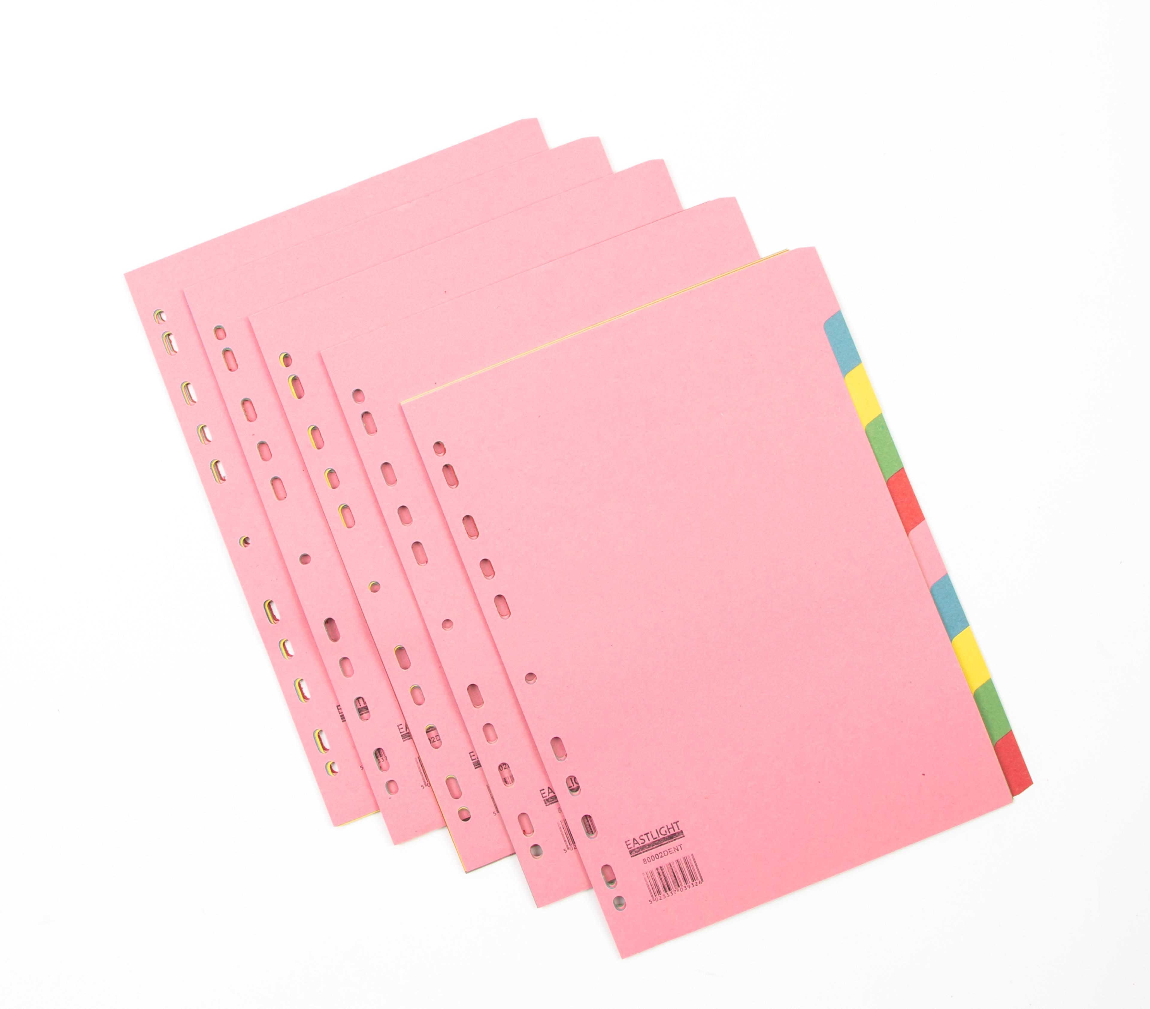 Classmates 10 Part Multi-Hole Punched Index Dividers - A4 - Pack of 25