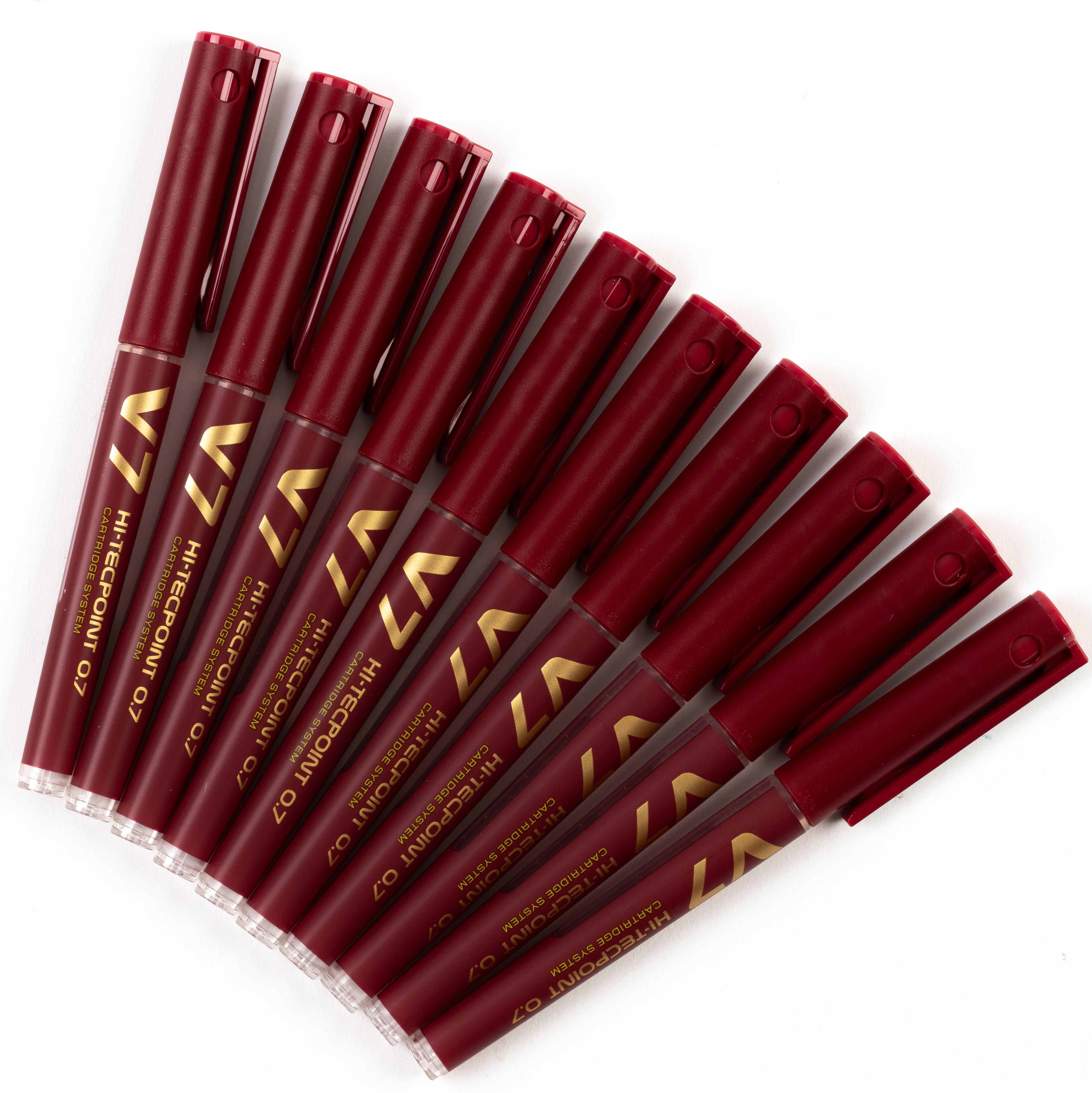 PILOT Hi-Tecpoint V7 Fineliner Pens - Red - Pack of 10