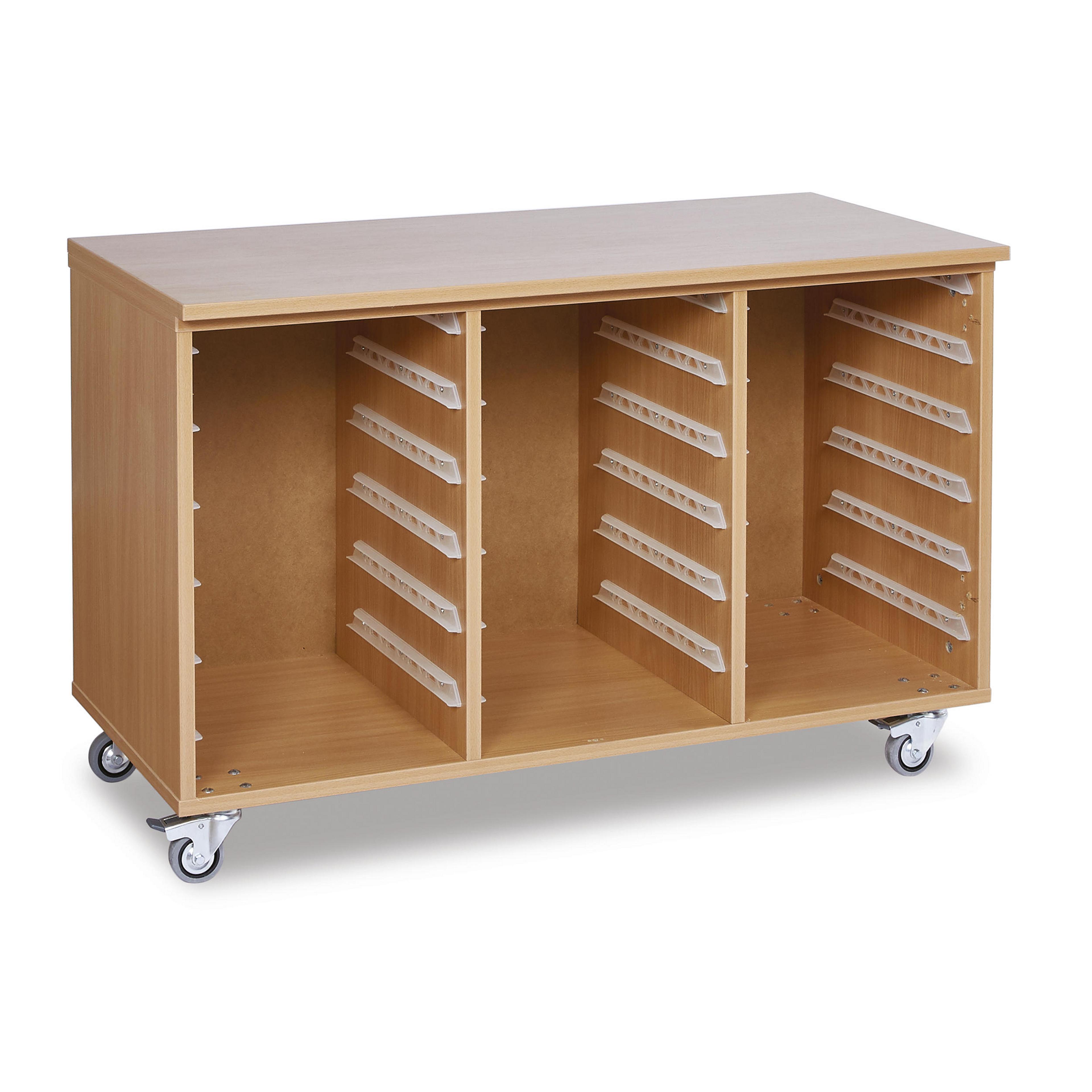GALT 3 Bay Open Carcass Tray Storage Unit - Beech