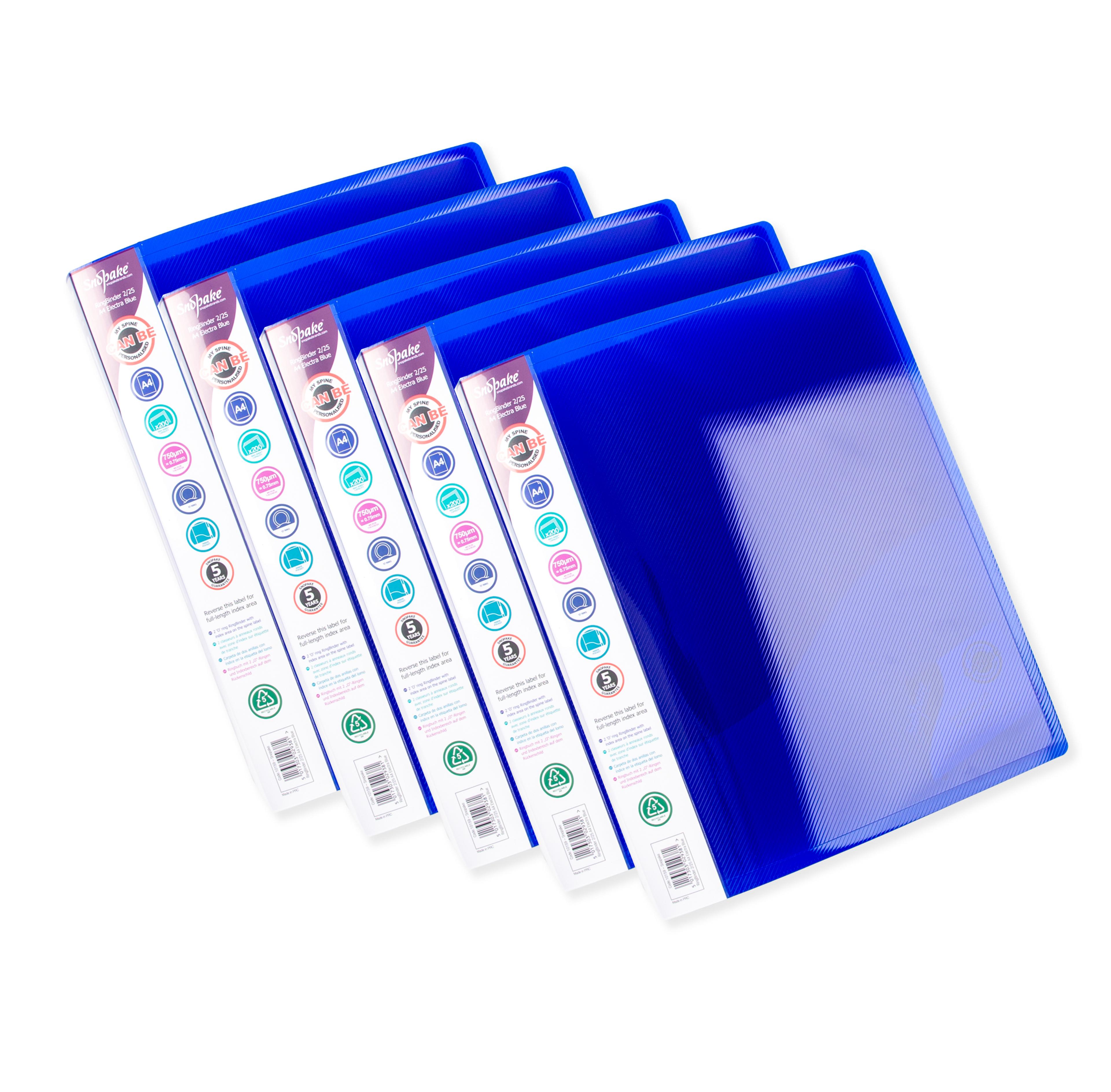Snopake Two Ring Binder - A4 - Blue - Pack of 10