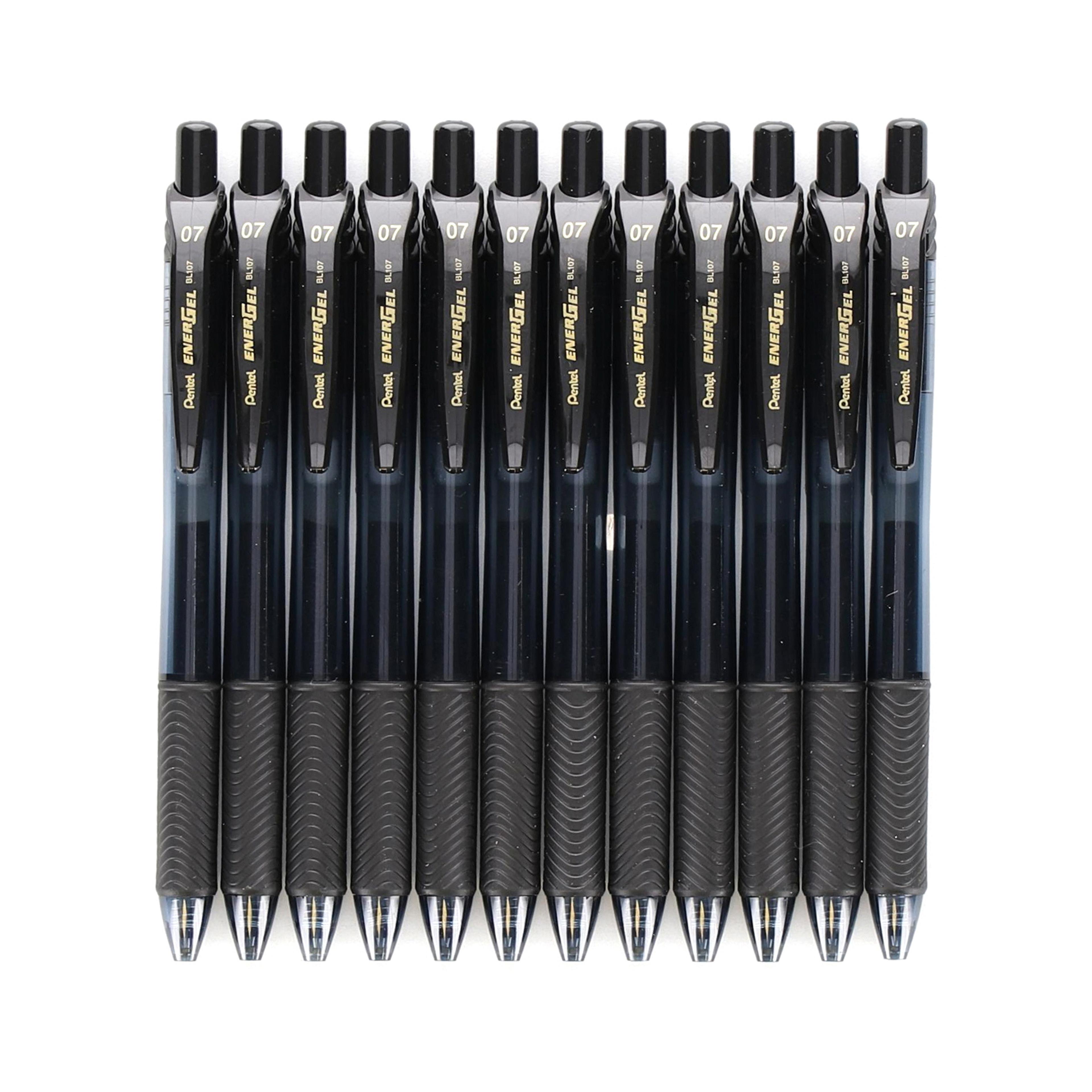 Pentel EnerGel Rollerball Pen - Black - Pack of 12