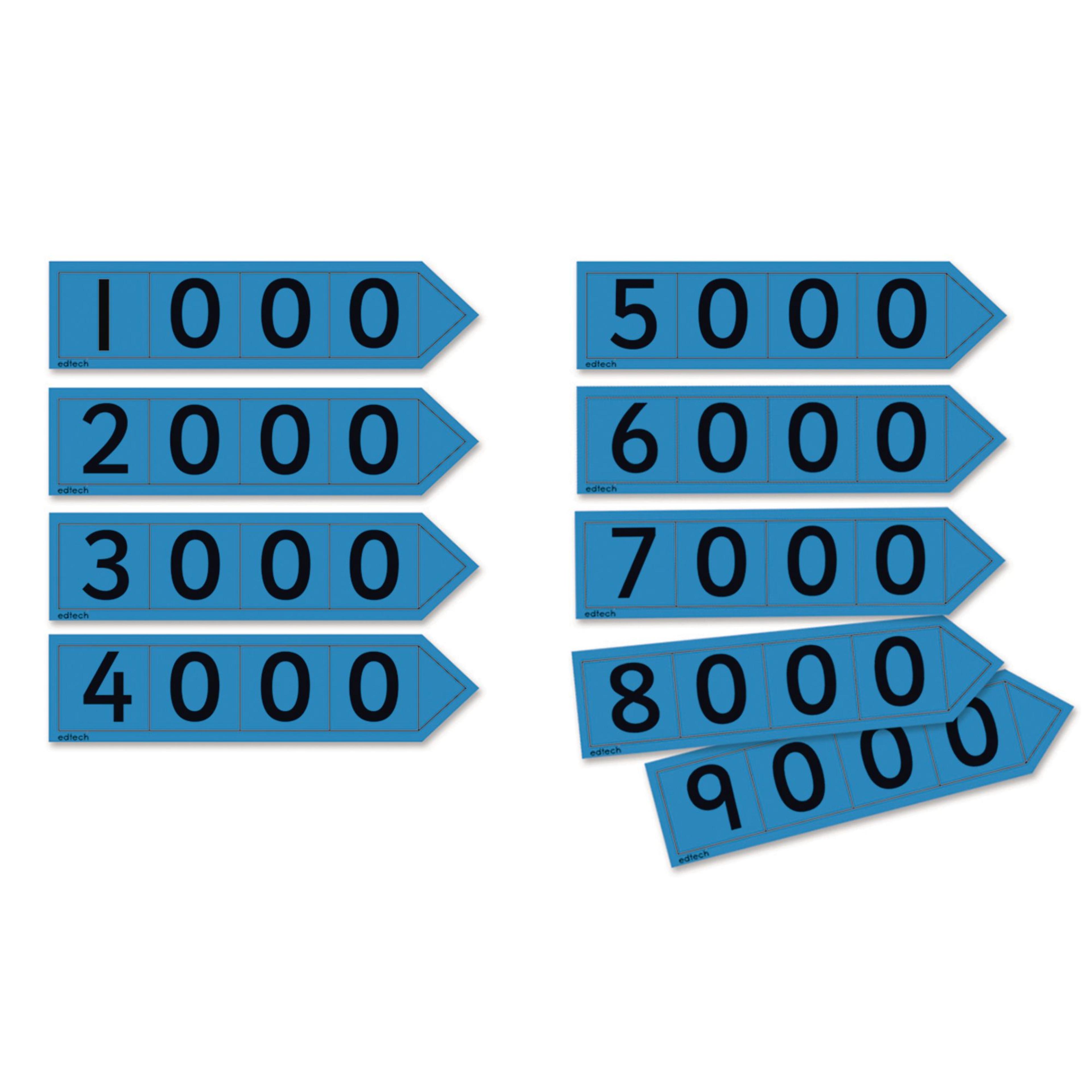SPACERIGHT Place Value Arrow Cards - Thousands - Pupil
