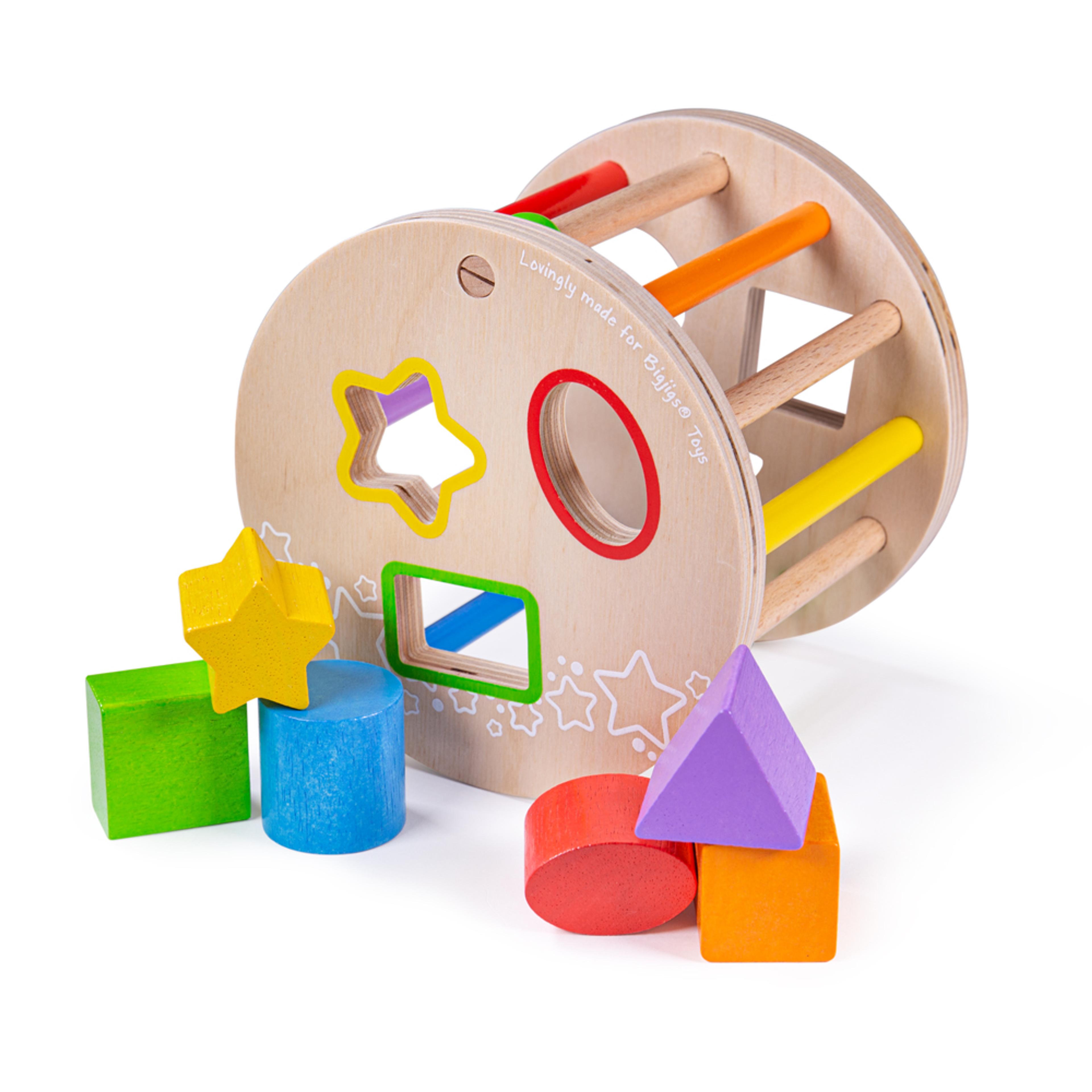 BIGJIGS Toys First Rolling Shape Sorter