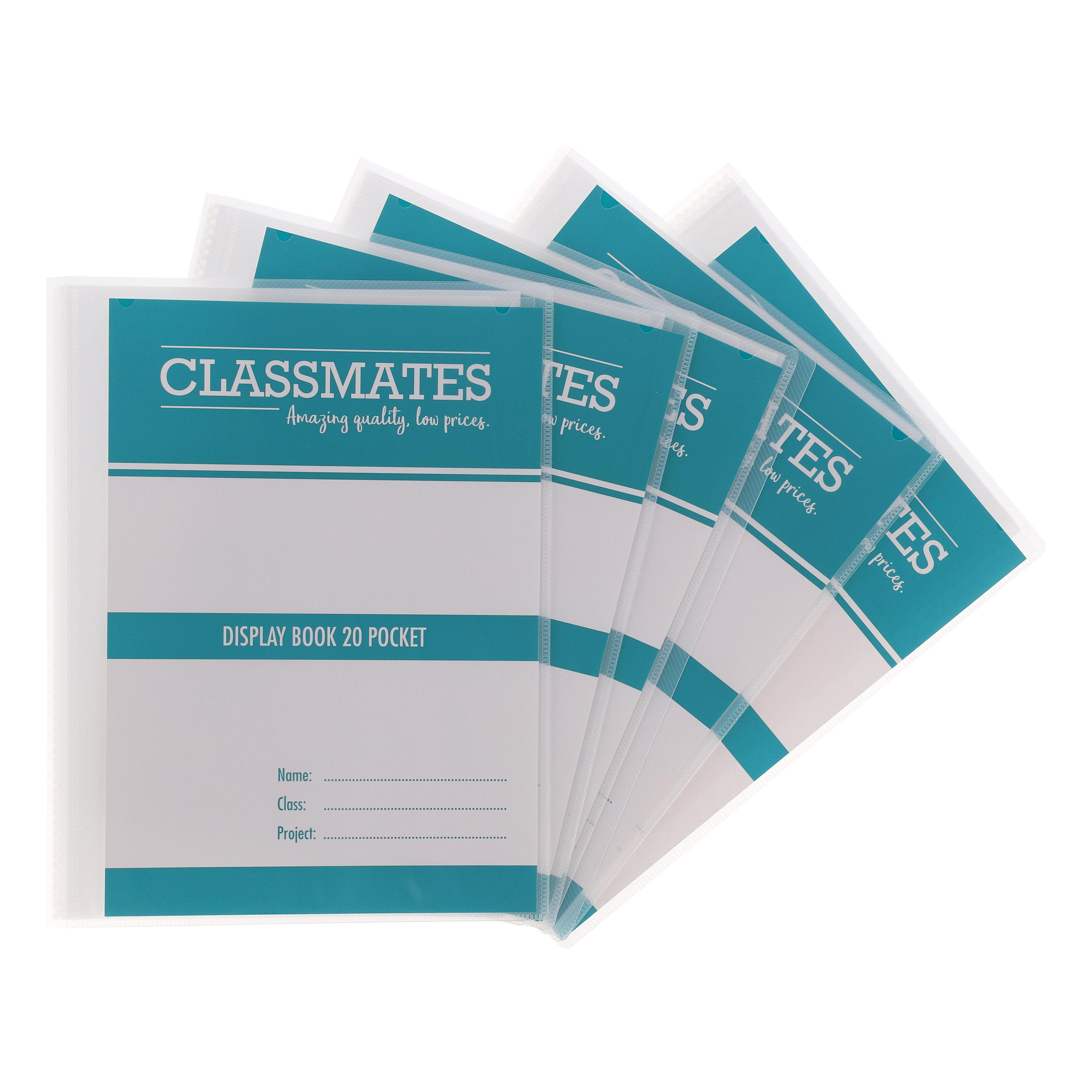 Classmates Display Book - A4 - 20 Pockets - Clear - Pack of 5