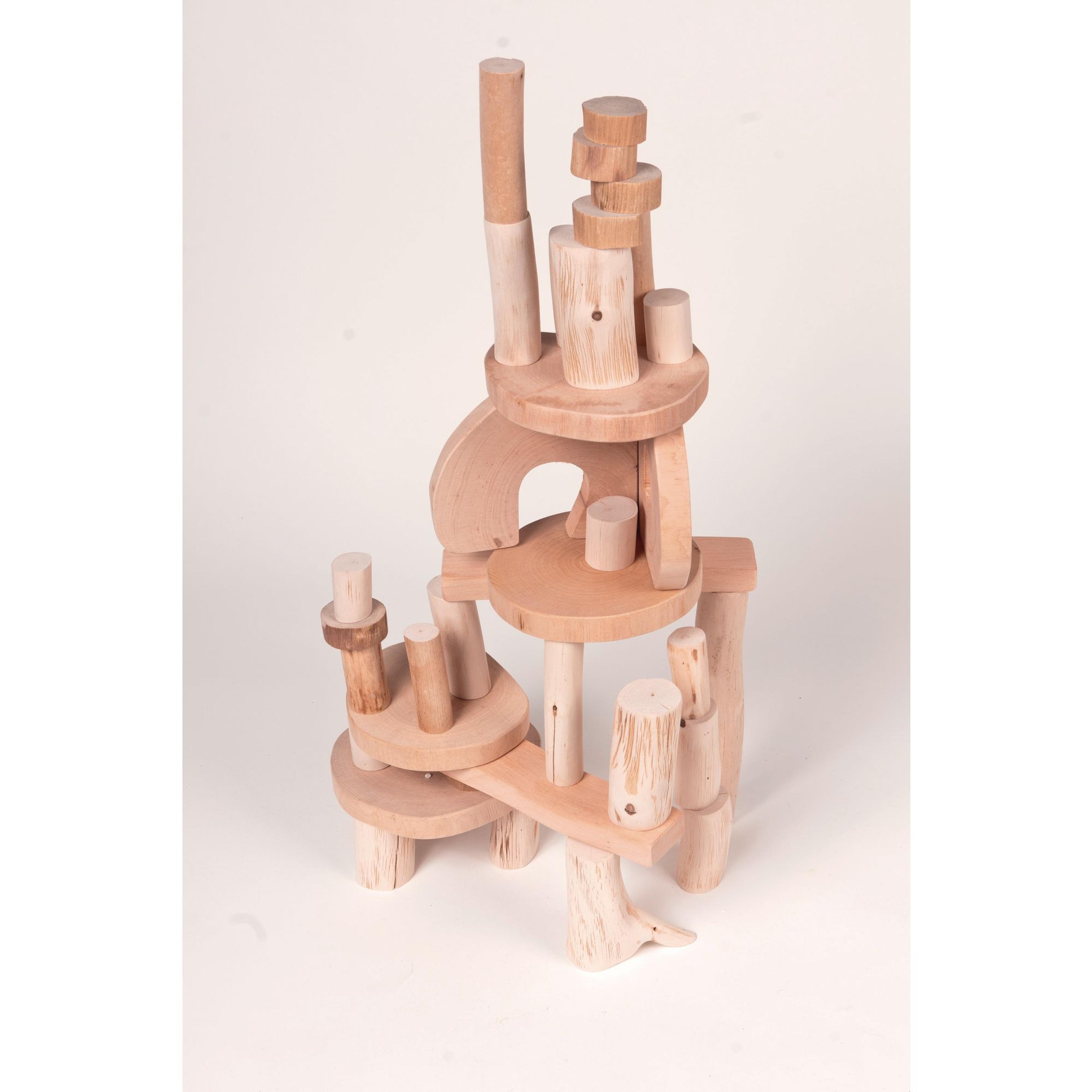 MagicWood Toys Barkless Wooden Blocks - Pack of 36