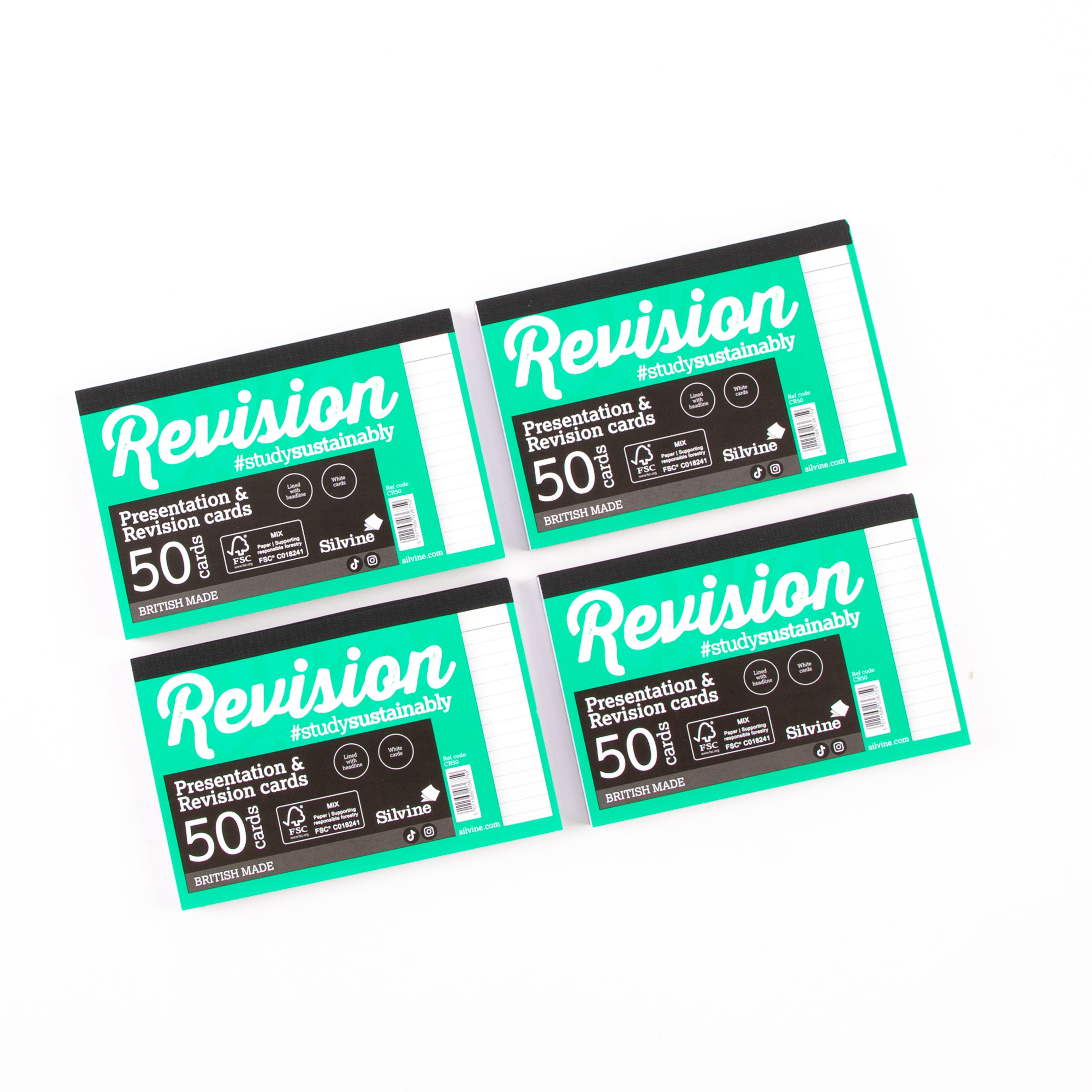 Silvine Luxpad Presentation & Revision Cards Pad - 152 x 102mm (50 cards per pack) - Pack of 20