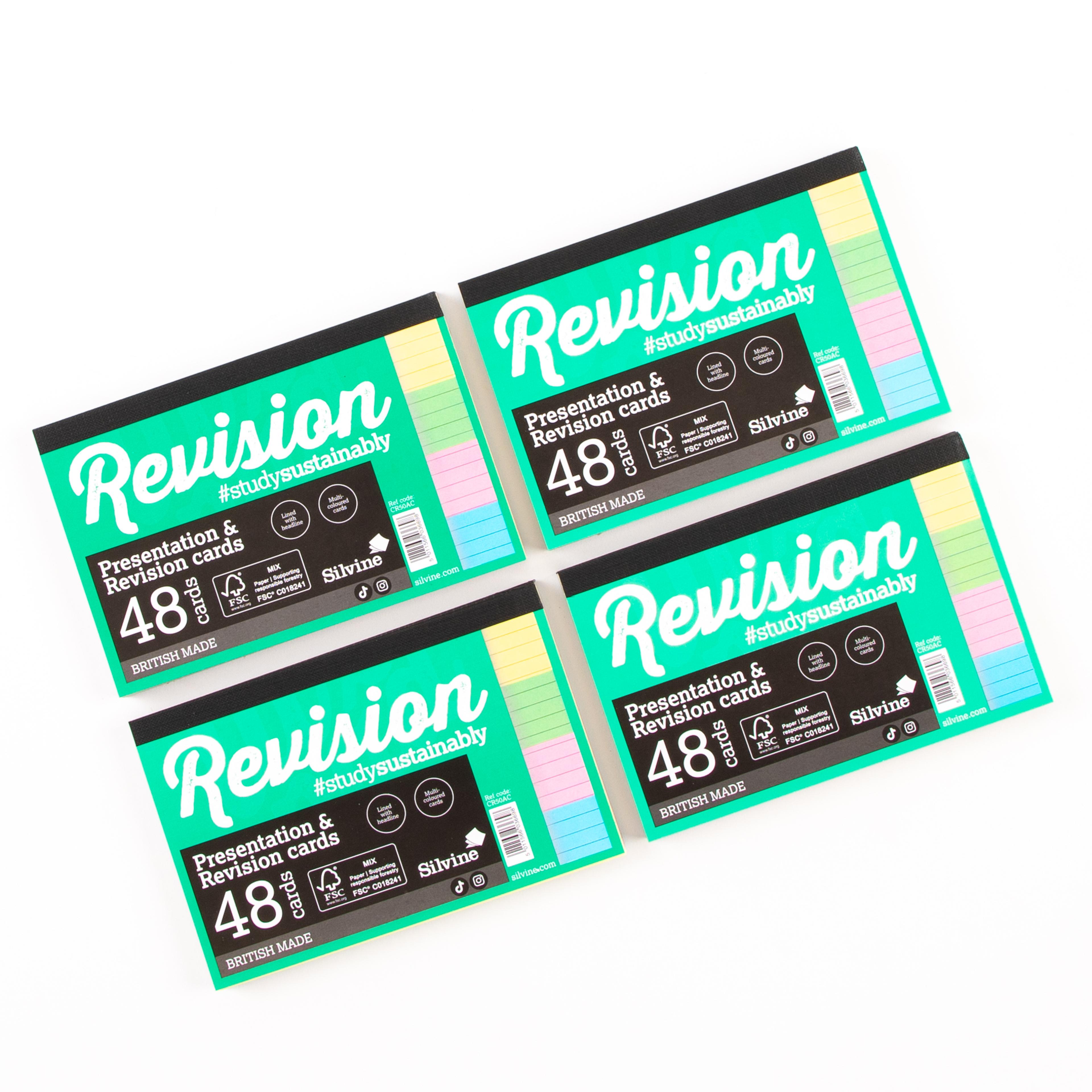 Silvine Luxpad Presentation & Revision Cards Pad - 152 x 102mm (48 cards per pack) - Pack of 20