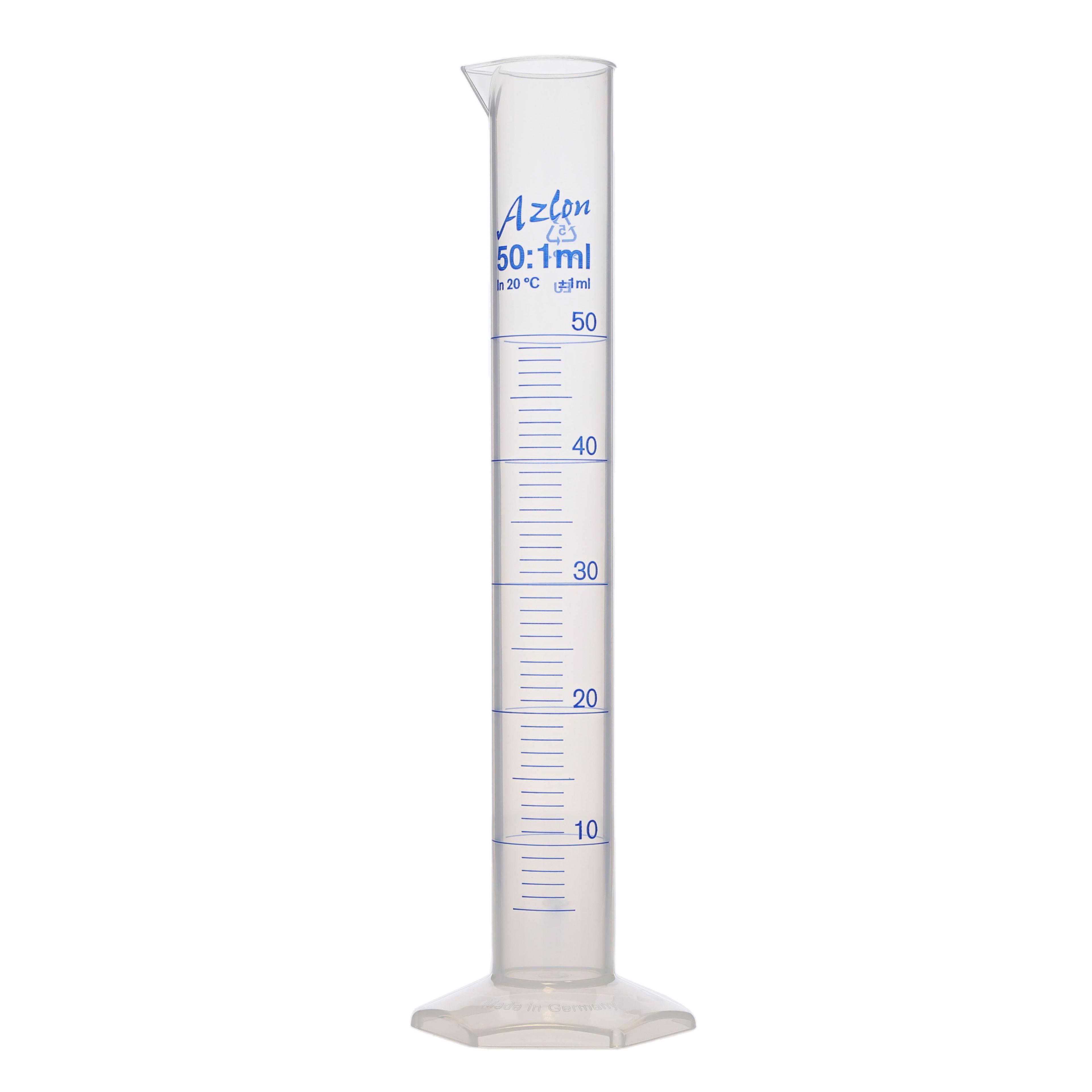 AZLON Measuring Cylinder -Tall Form - 50ml - Pack of 10