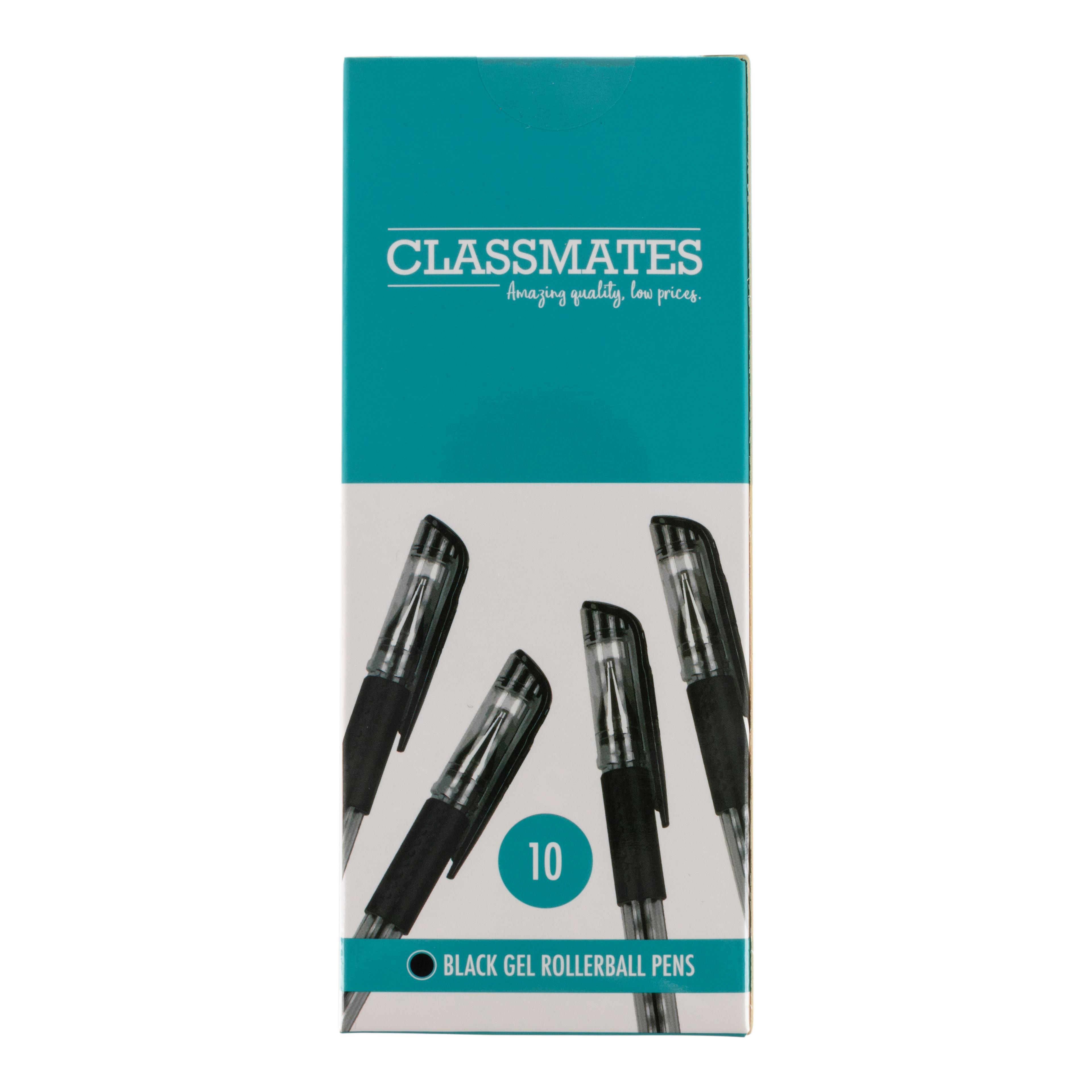 Classmates Gel Rollerball Pen - Black - Pack of 10