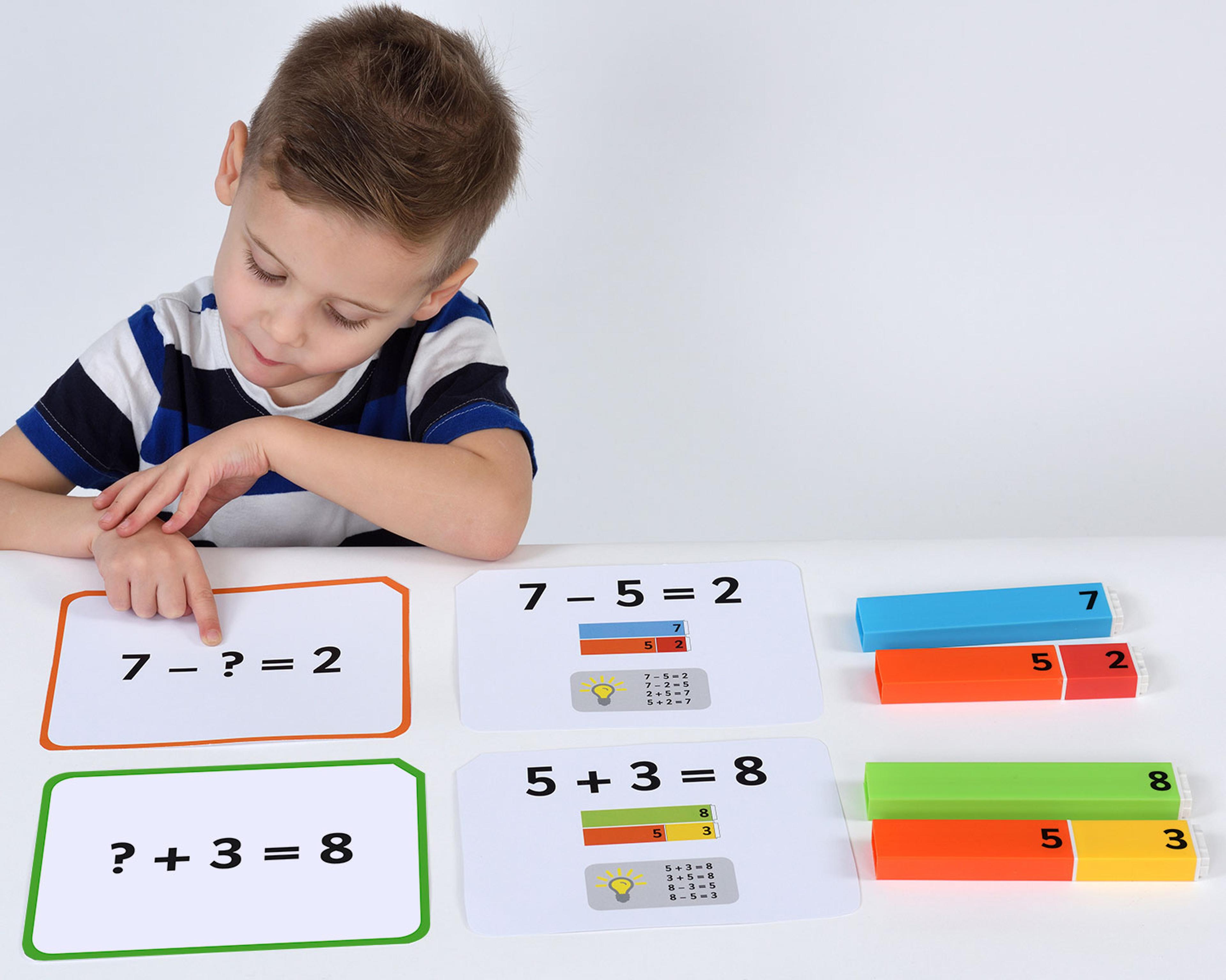 educational advantage Connecting Number Rods Addition & Subtraction Cards - 1-20