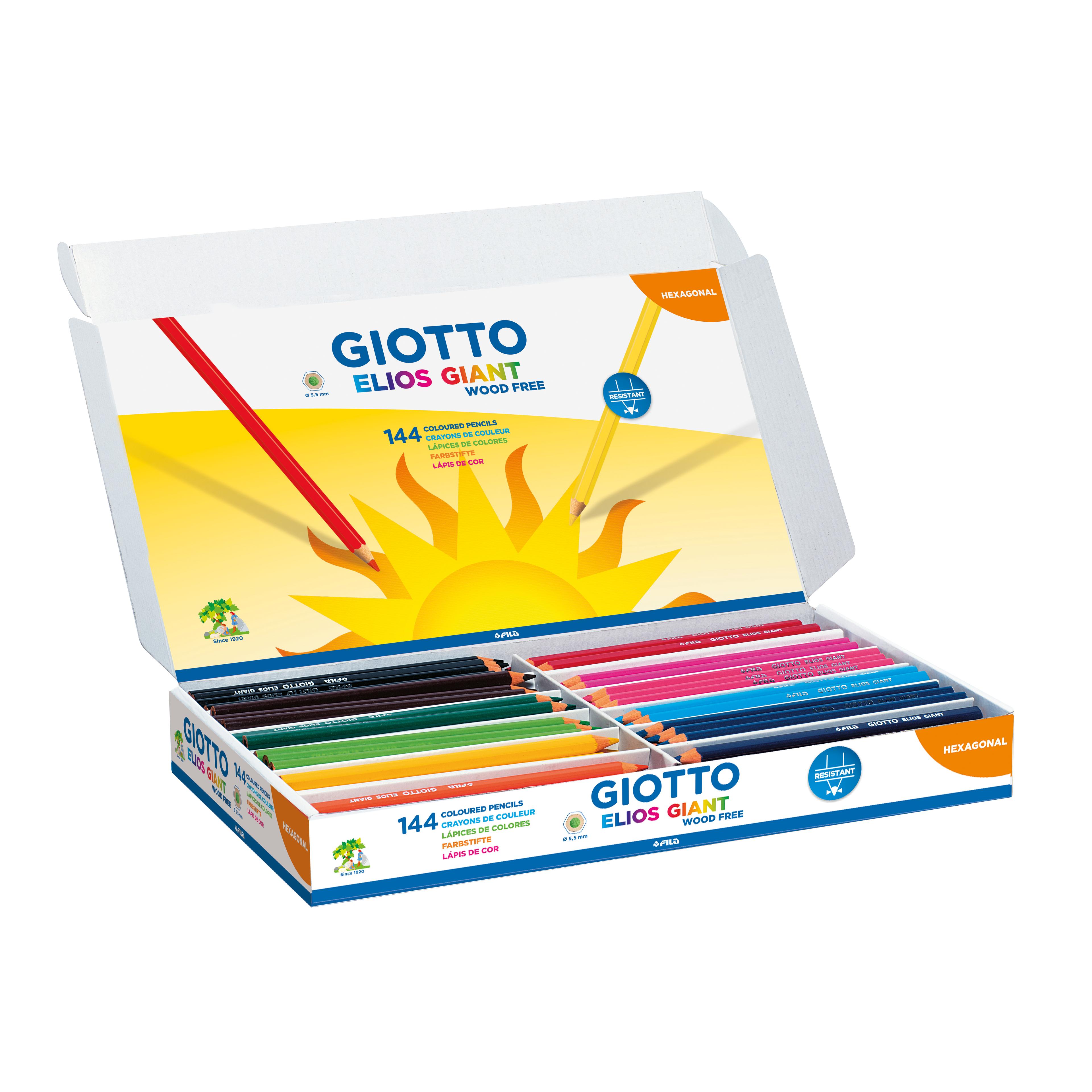 GIOTTO Elios Giant Colouring Pencils - Assorted - Pack of 144