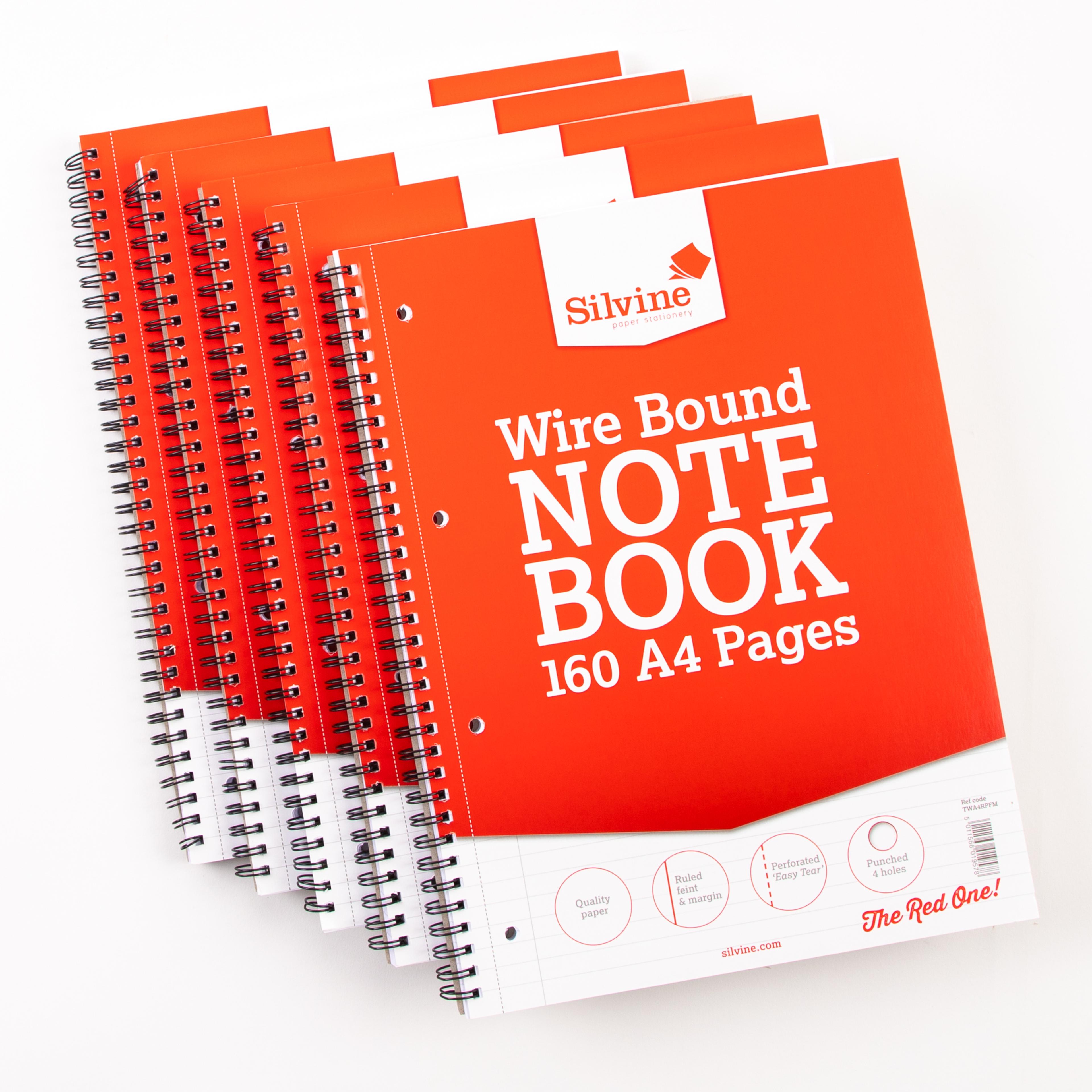  Silvine Notebooks - A4 - Pack of 6