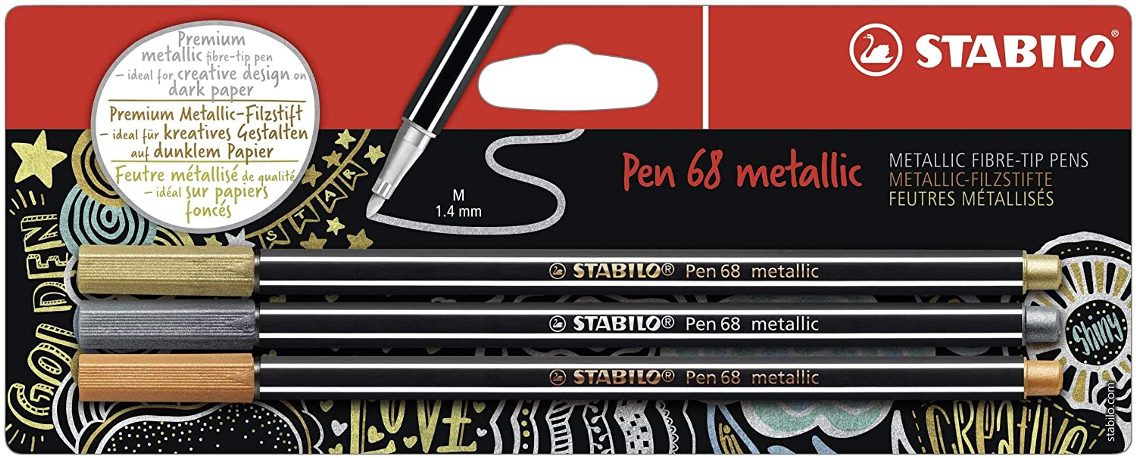 STABILO Pen 68 Metallic - Pack of 3