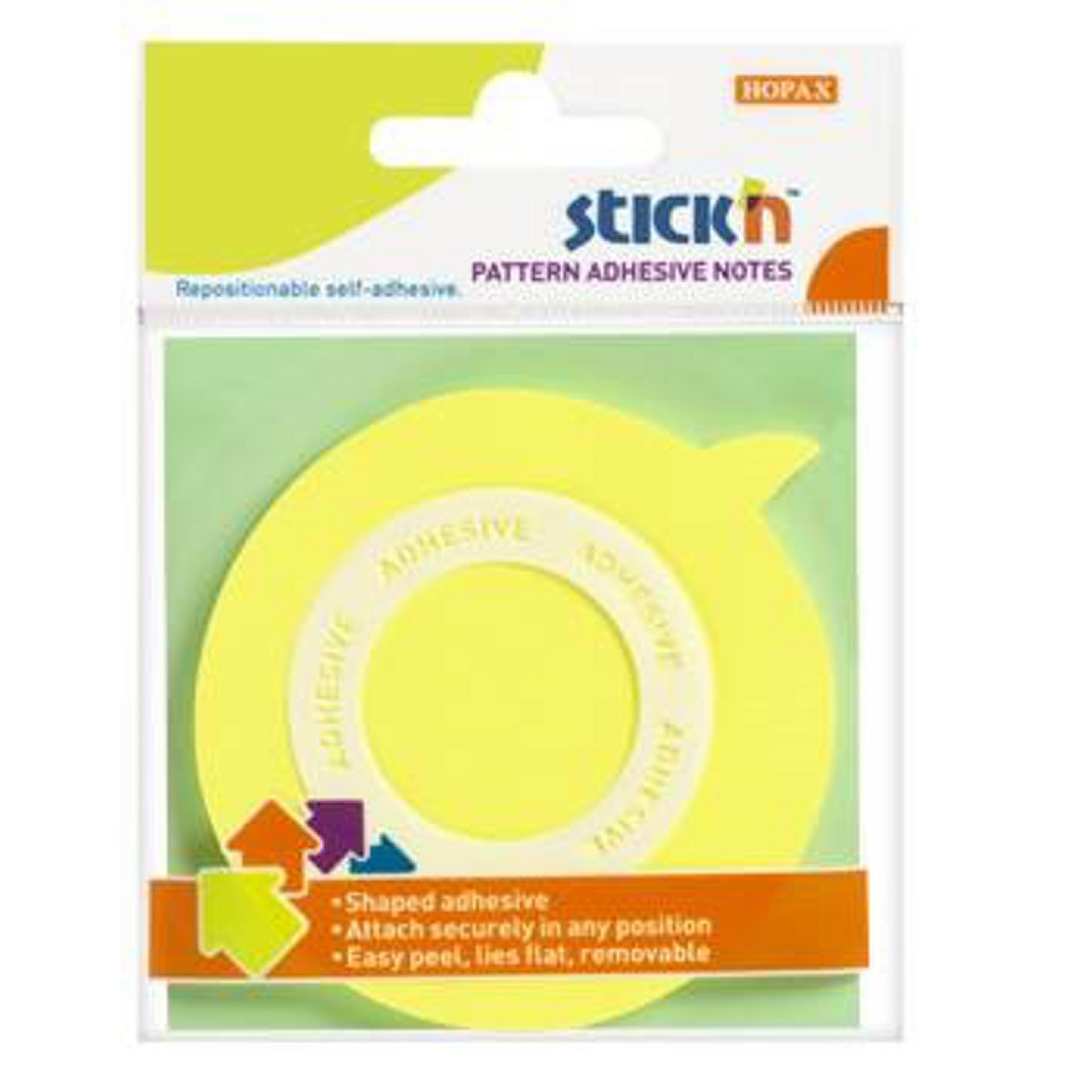 stick'n Speech Bubble Sticky Notes - Neon Yellow - Pack of 24