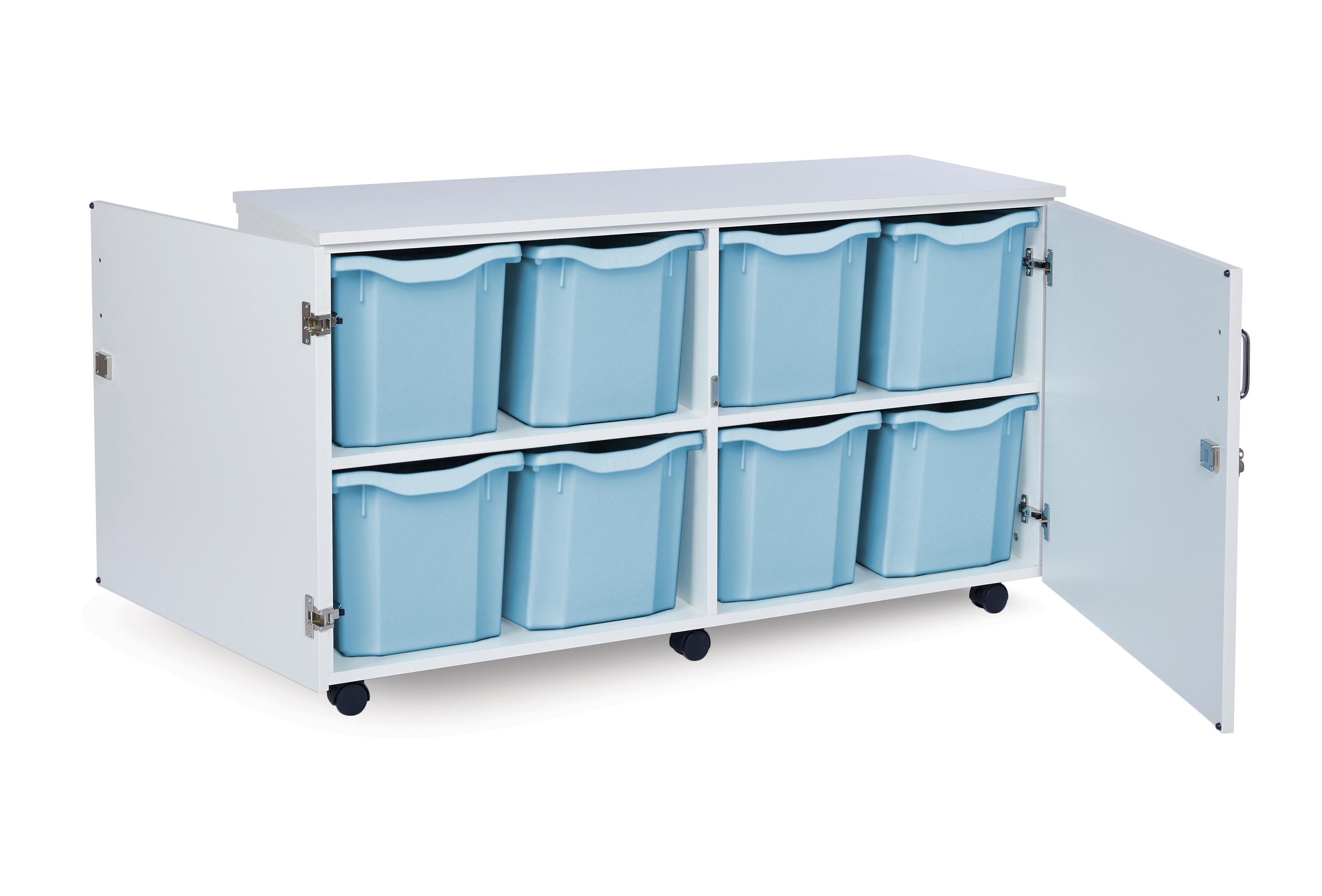 Classmates White 8 Jumbo Tray Storage Unit with Doors 