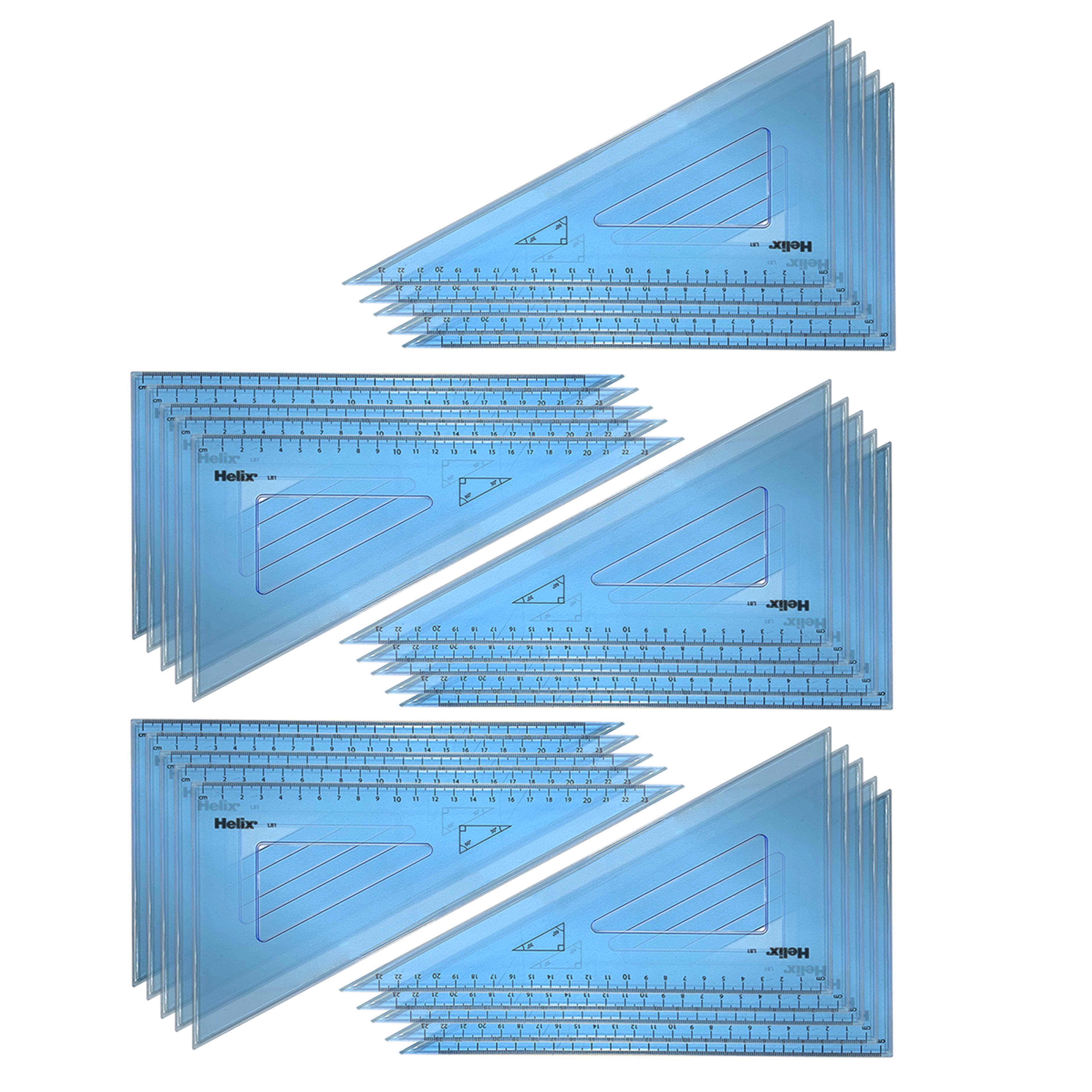 Helix 60° Set Square with 260mm Plain Edge - Pack of 25