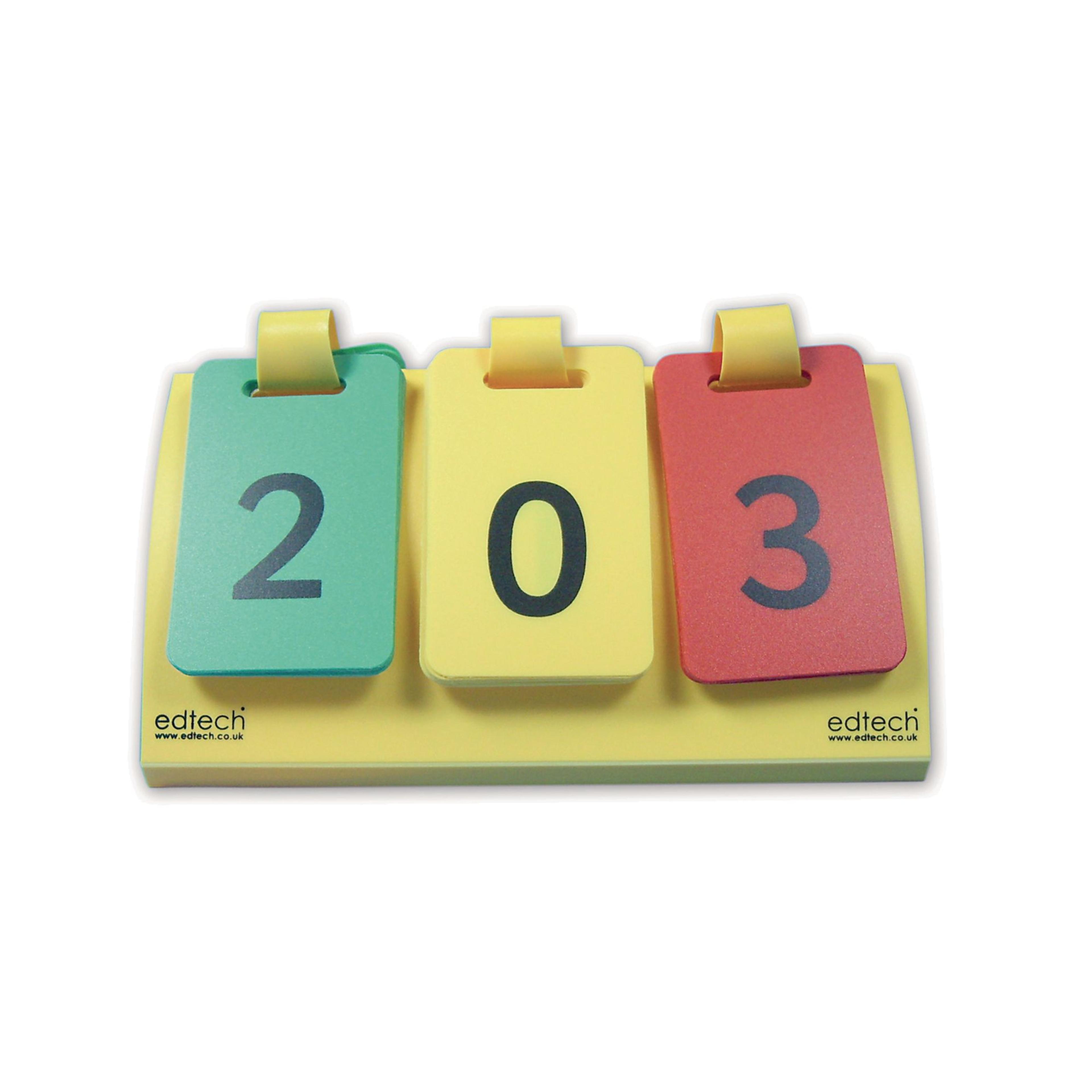SPACERIGHT Pupil Number Flip - Hundreds, Tens & Units - Pack of 5