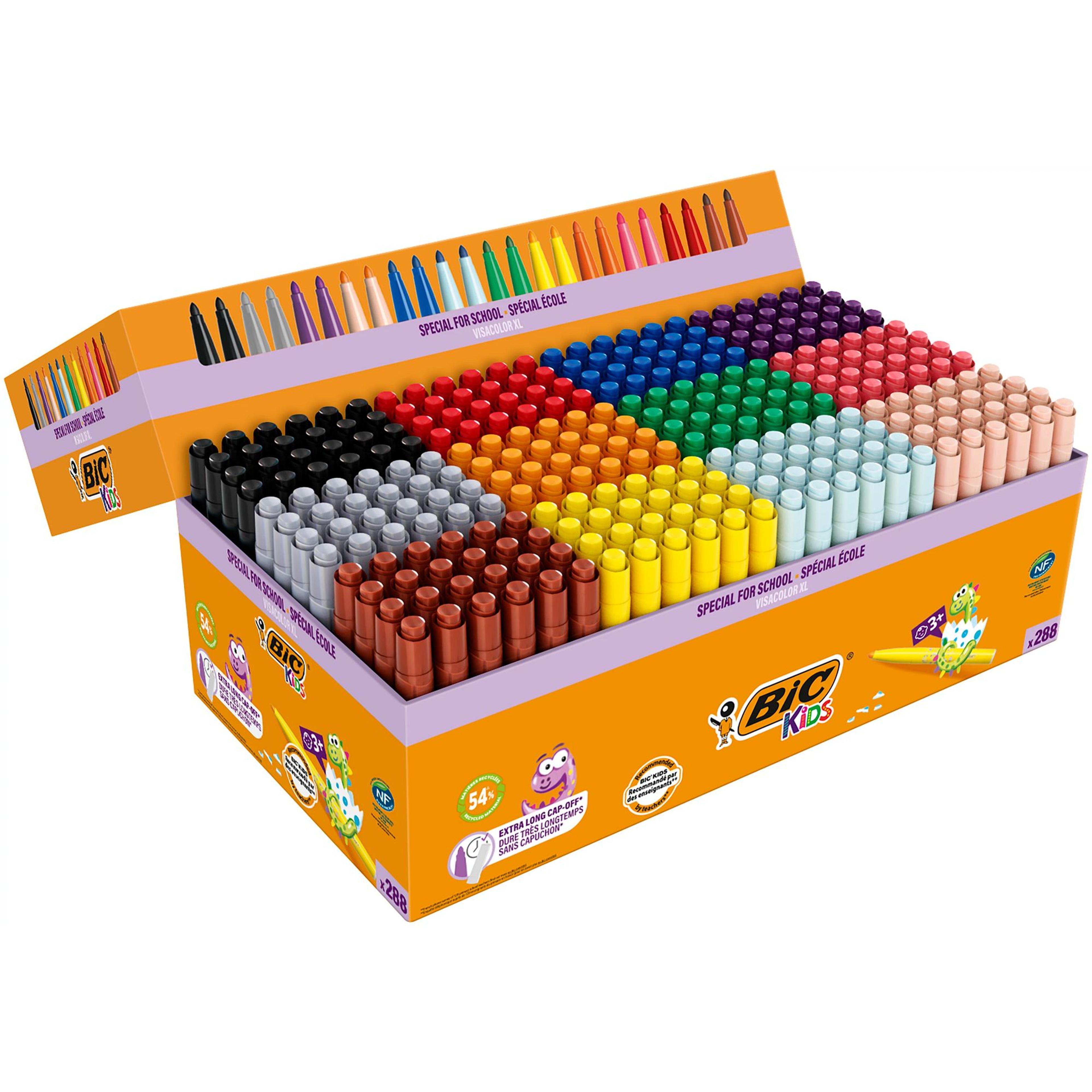 BIC Kids Visa Eco XL Colouring Felt Tips - Broad - Pack of 288