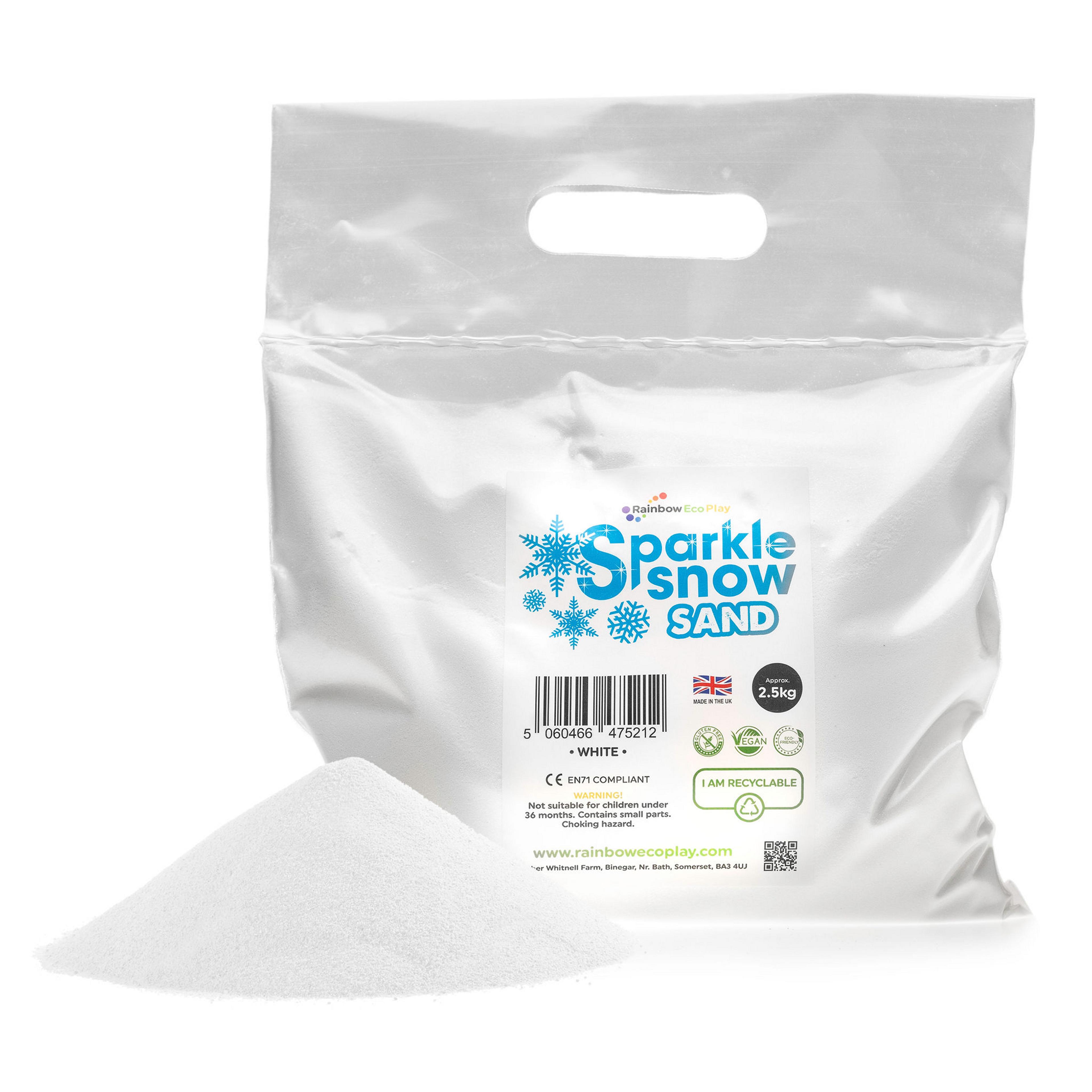 Rainbow Eco Play Eco-Friendly Sparkle Snow Sand - 2.5kg
