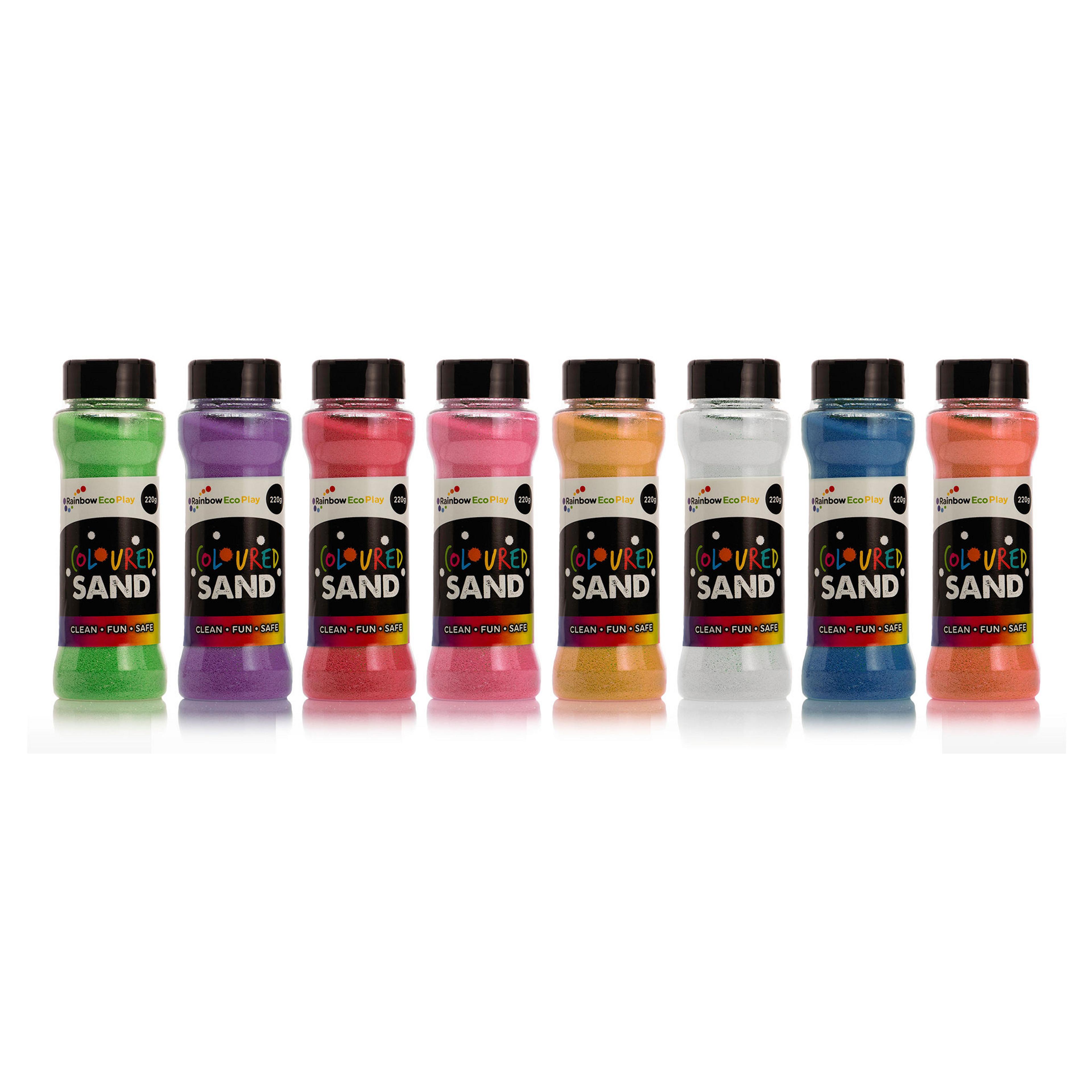 Rainbow Eco Play Eco-Friendly Coloured Sand Shakers - Pack of 8