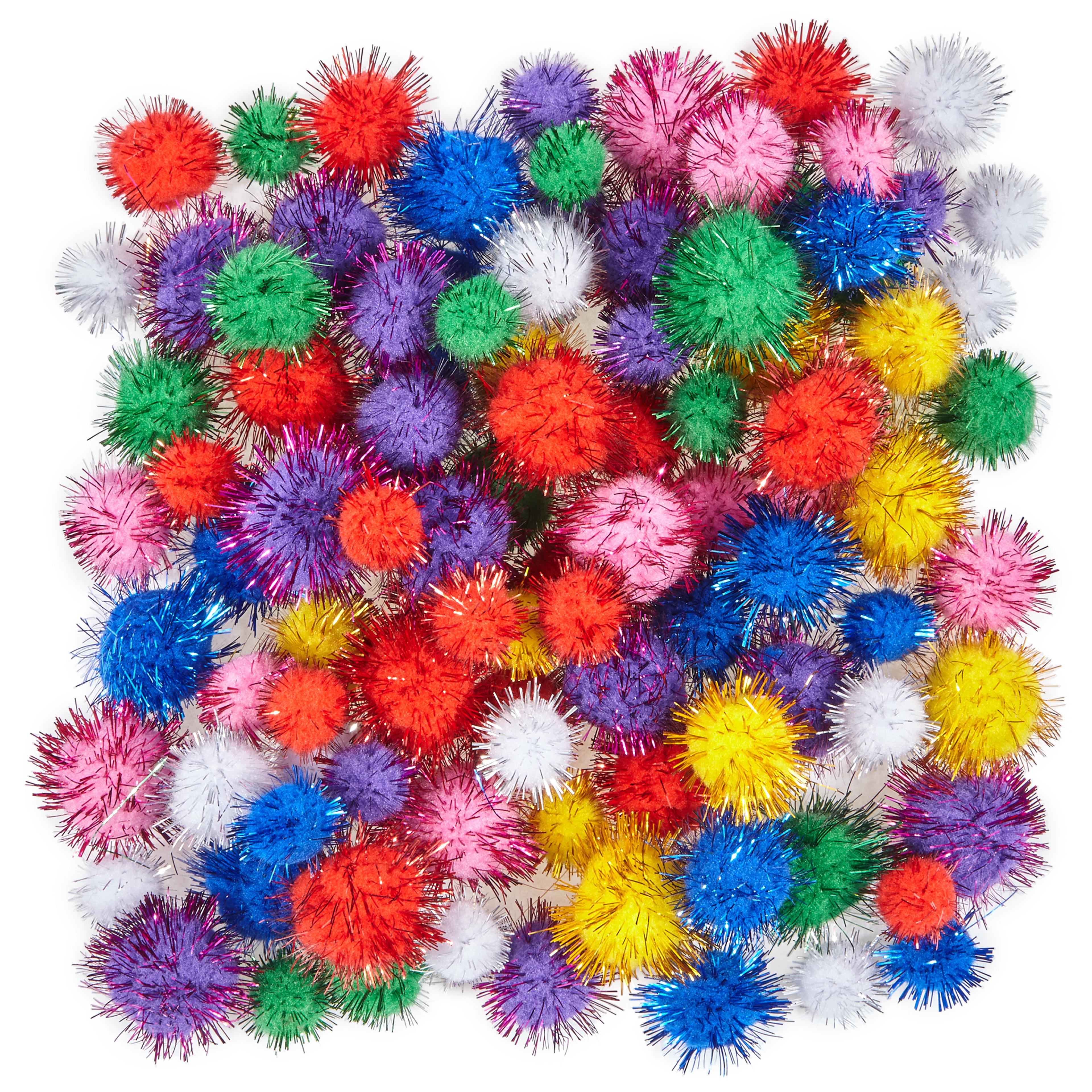 Classmates Glitter Pom Poms - Pack of 100