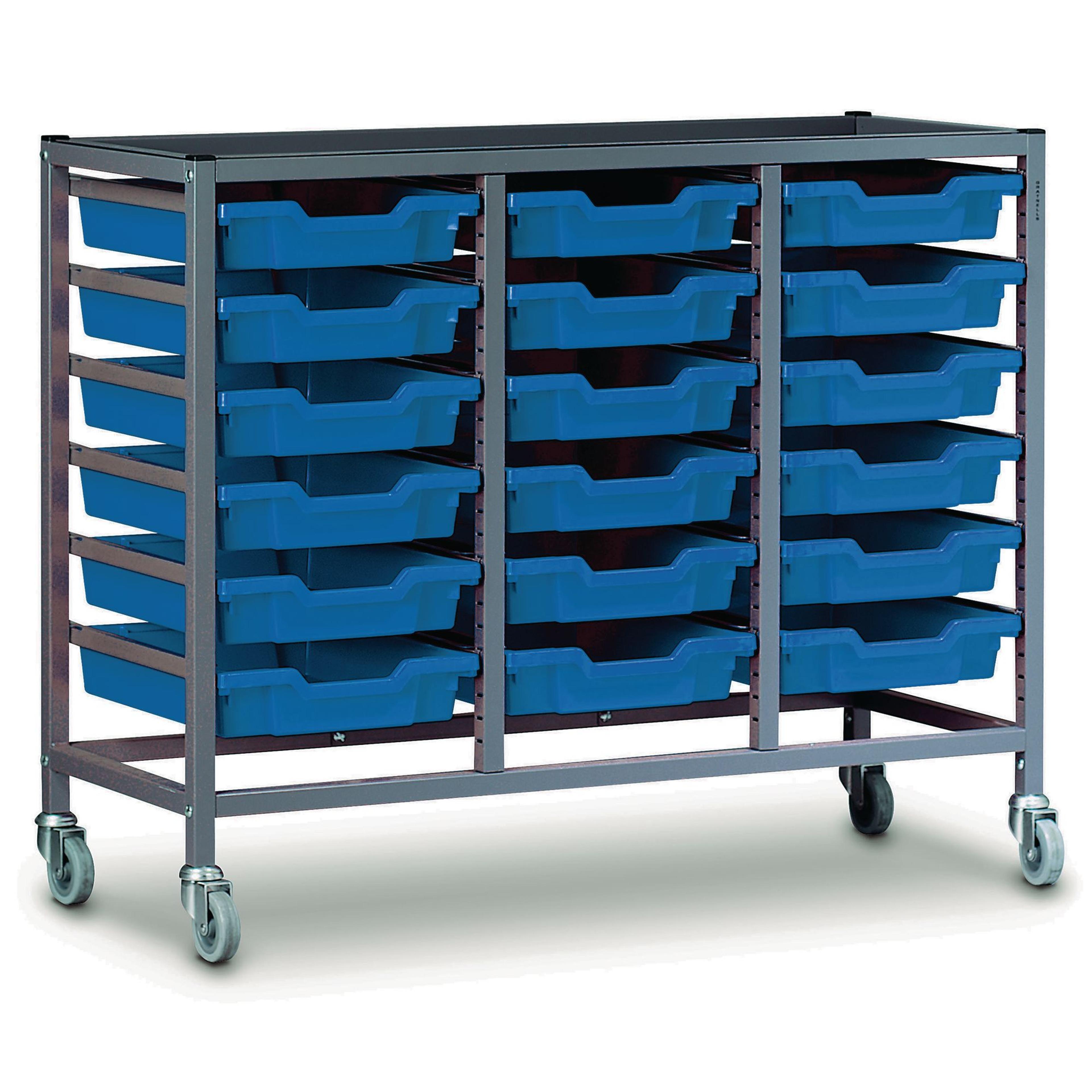 Gratnells Treble Column Tray Storage Trolley - H725mm