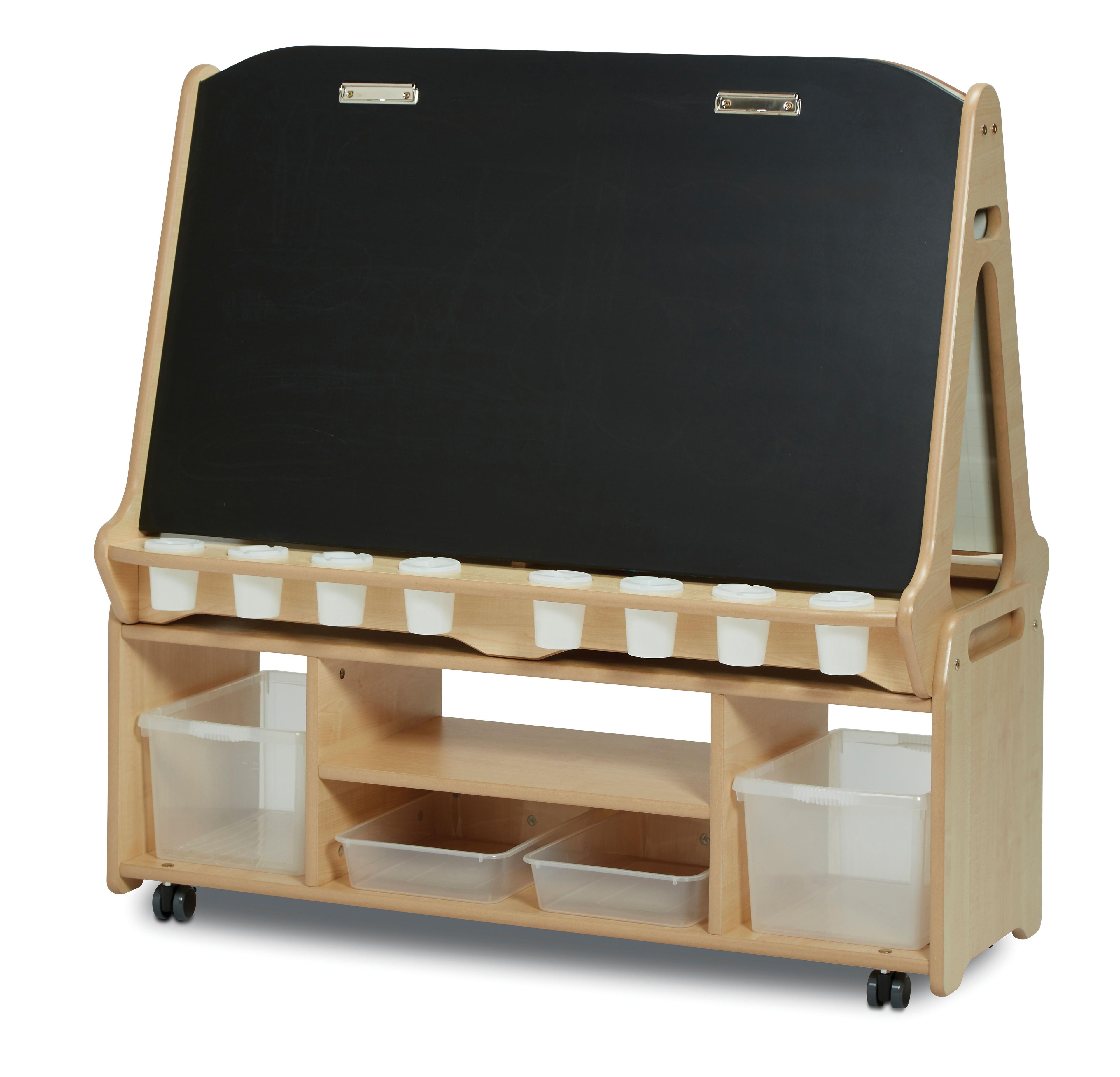 Millhouse Double Sided Easel Storage Trolley - Chalkboard