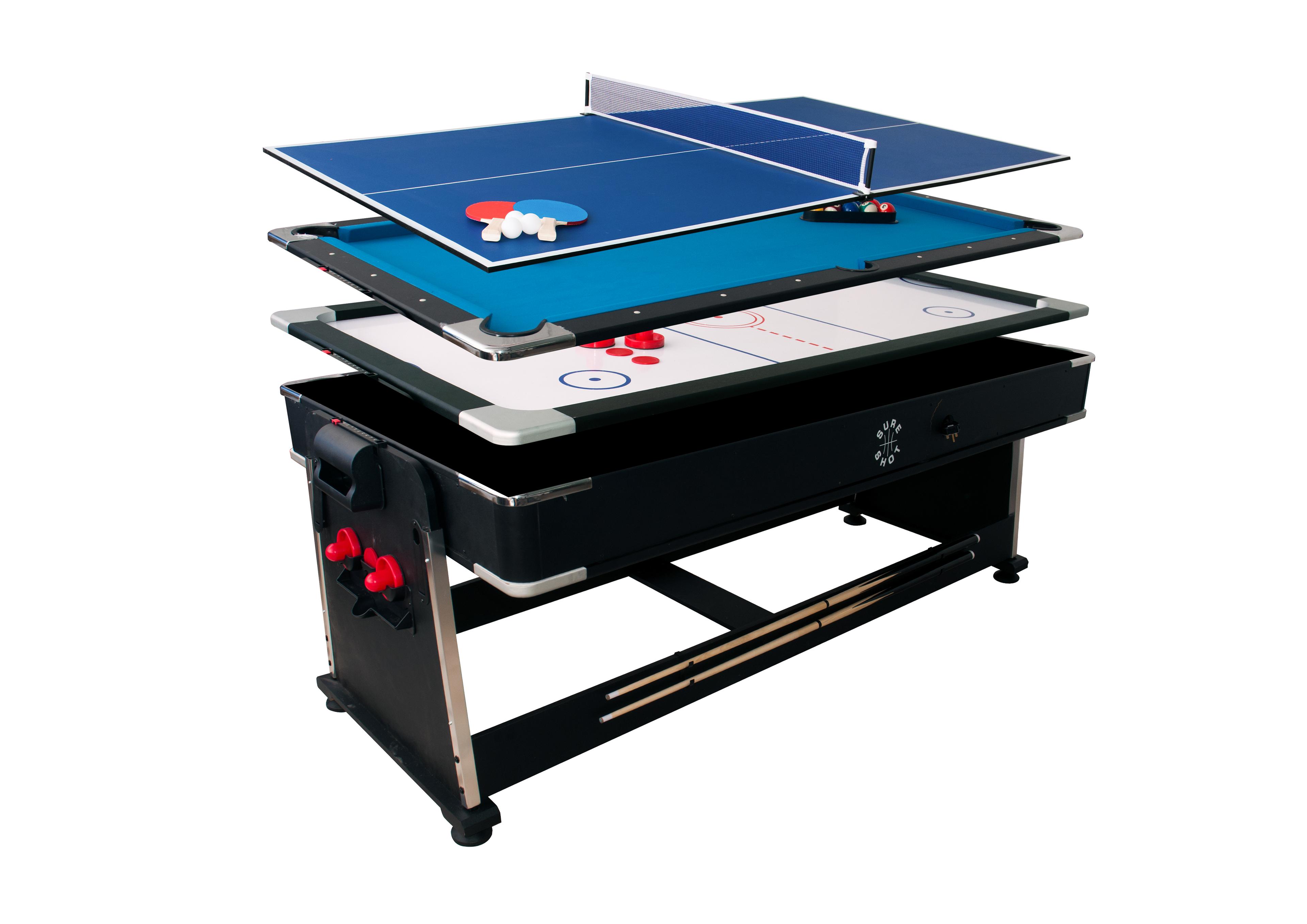 Sure Shot 4-in-1 Multi Game Table - Black -7ft