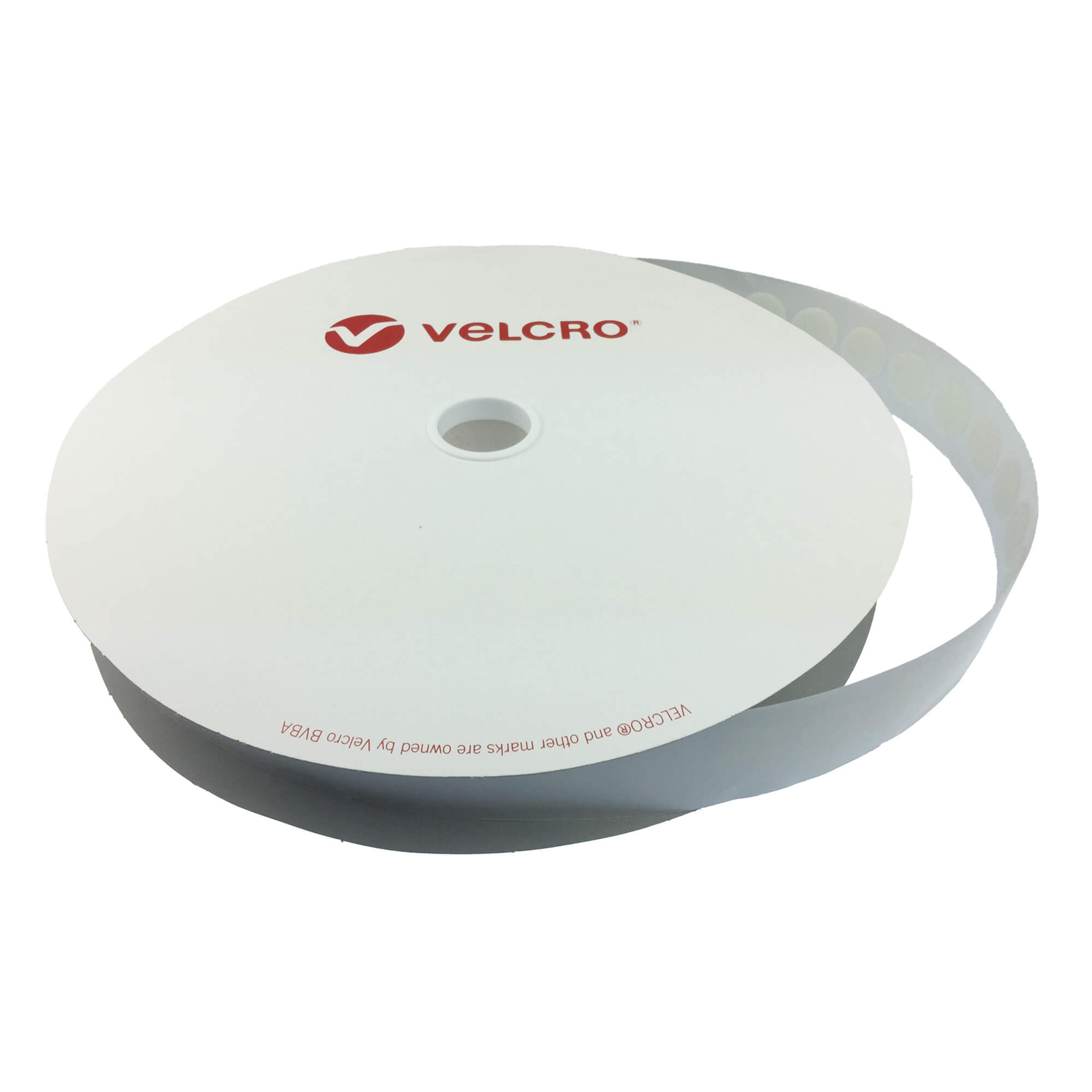 VELCRO Brand 22mm Hook Coins - White - 25m Roll
