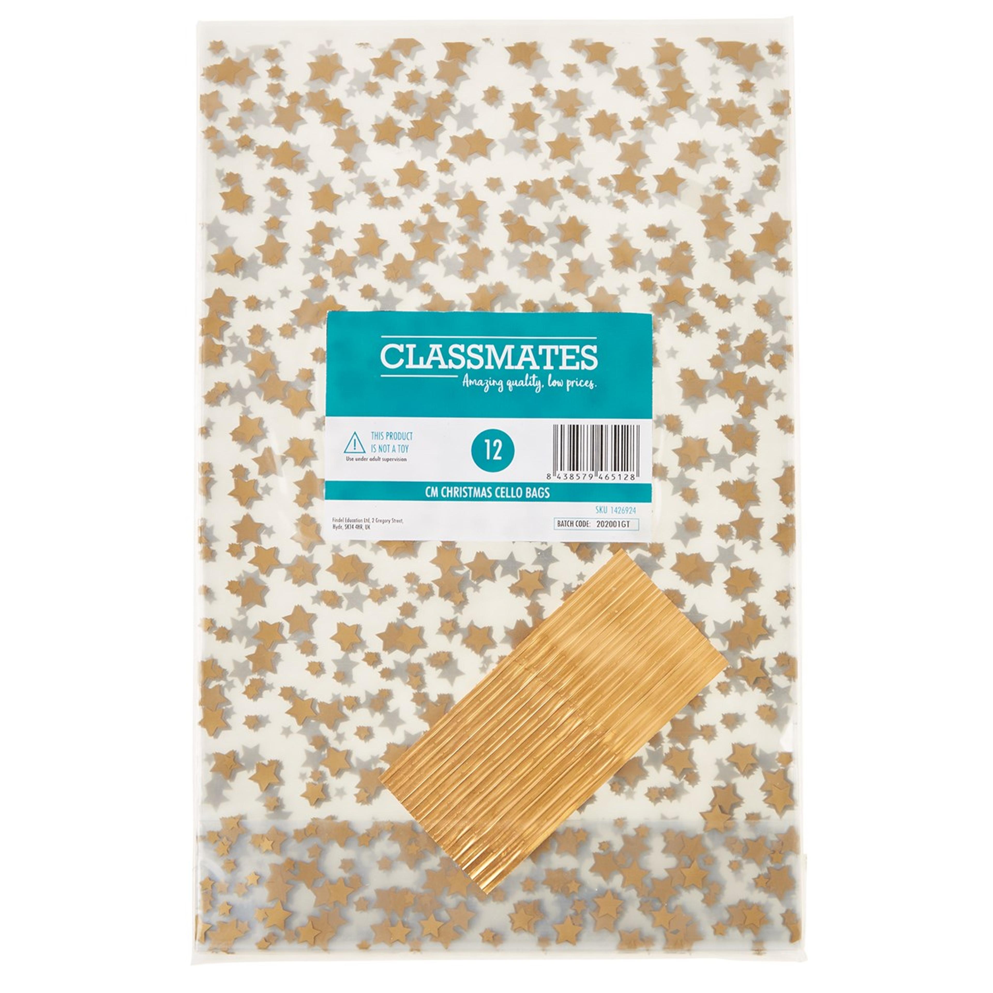 Classmates Christmas Cello Bags - Pack of 12