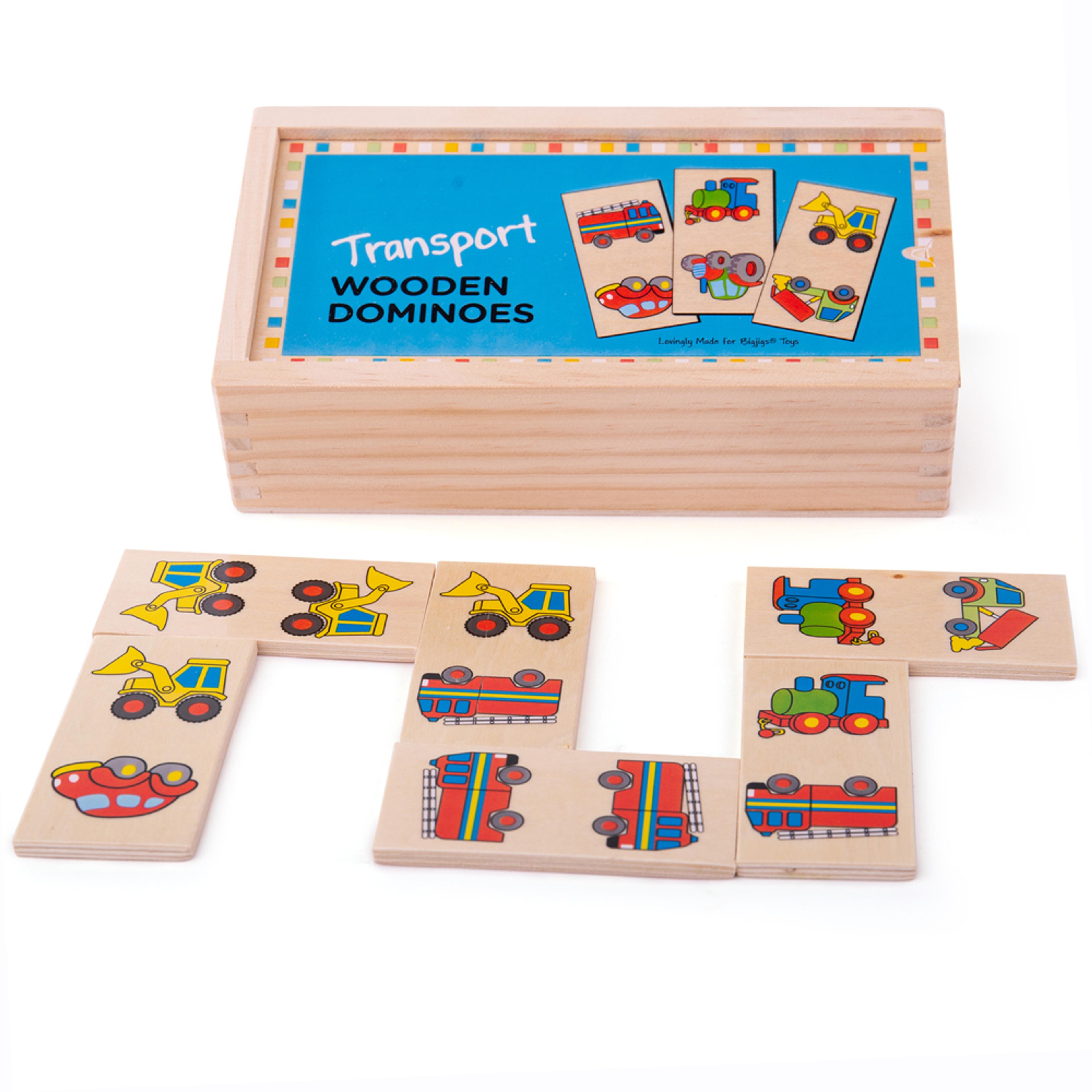 BIGJIGS Toys Transport Dominoes - 28 piece 