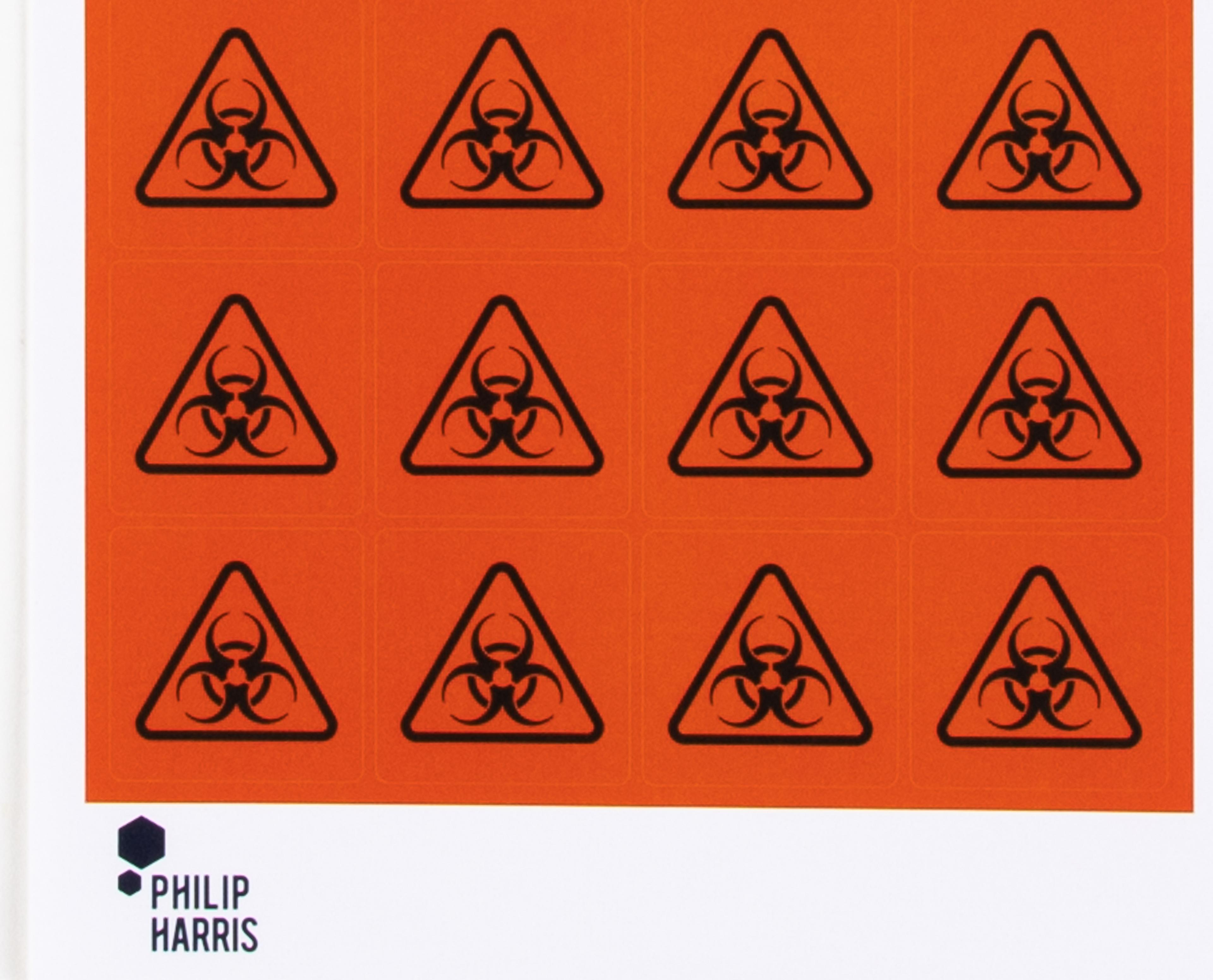 Philip Harris Hazard Warning Labels - Biohazard - Pack of 96 Stickers
