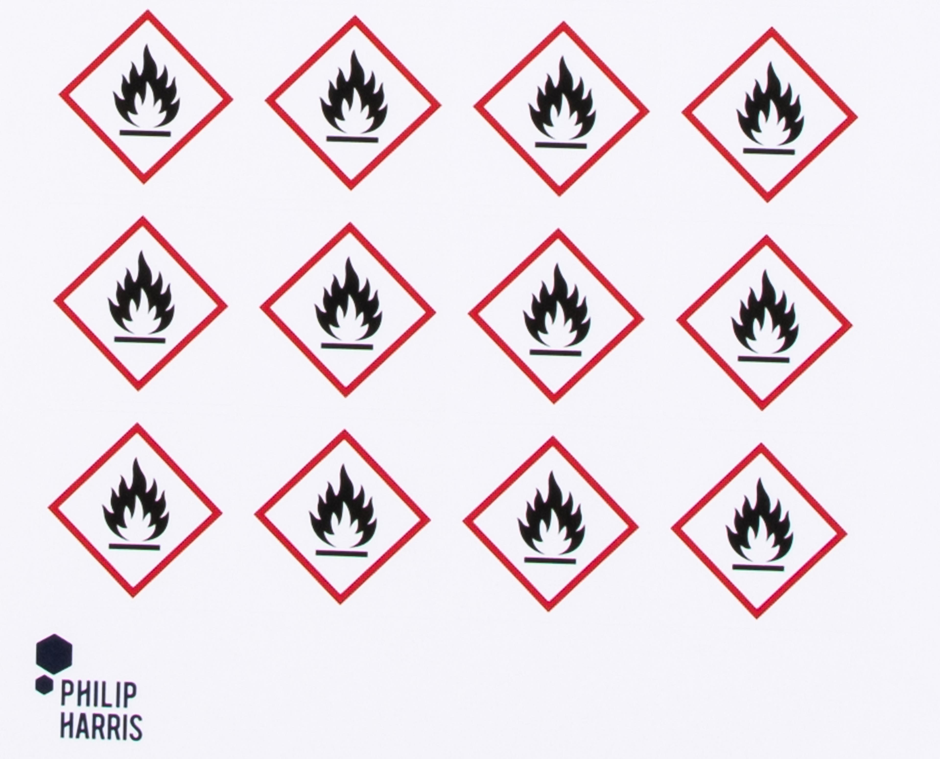 Philip Harris Hazard Warning Labels - Flammable GHS02 - Pack of 96 Stickers