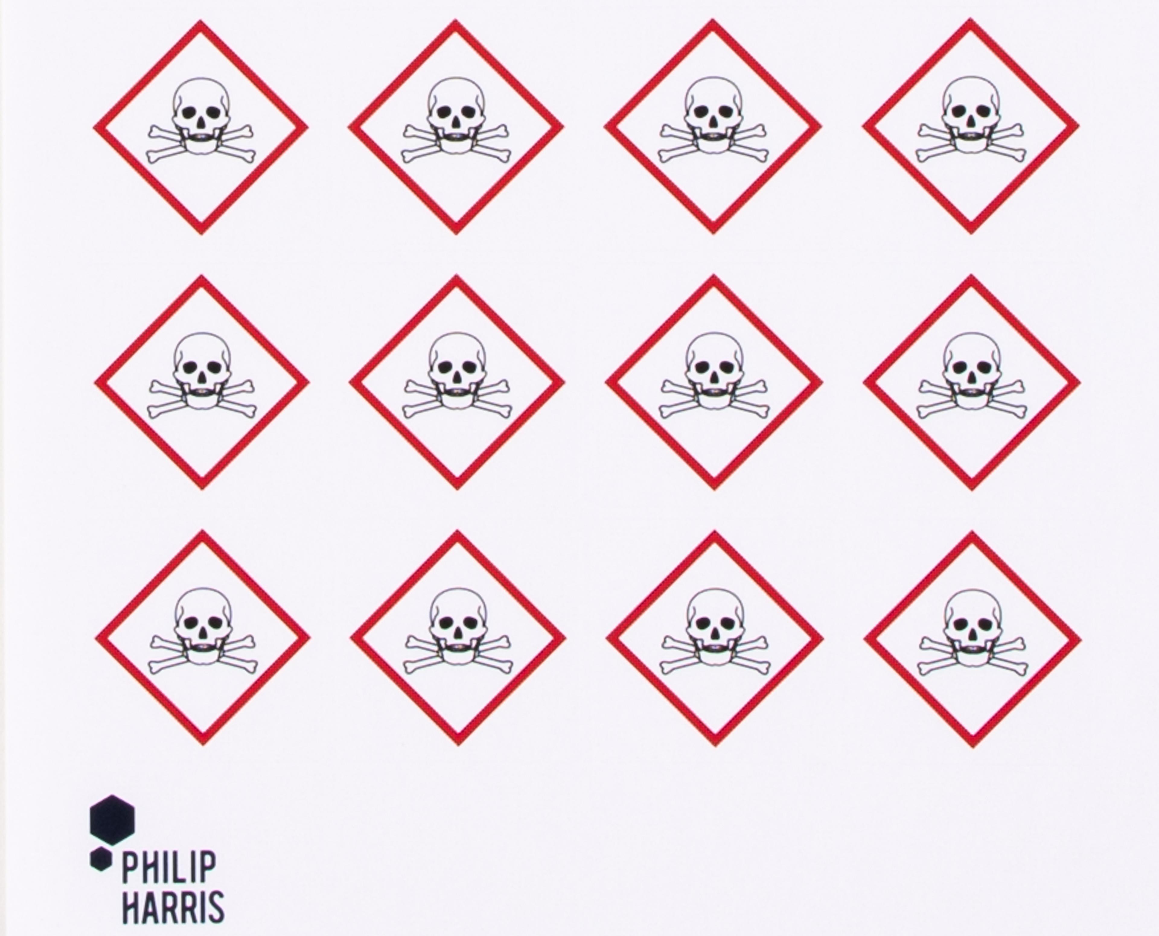 Philip Harris Hazard Warning Labels - Toxicity Category 1-3 / Poisons GHS06 - Pack of 96 Stickers