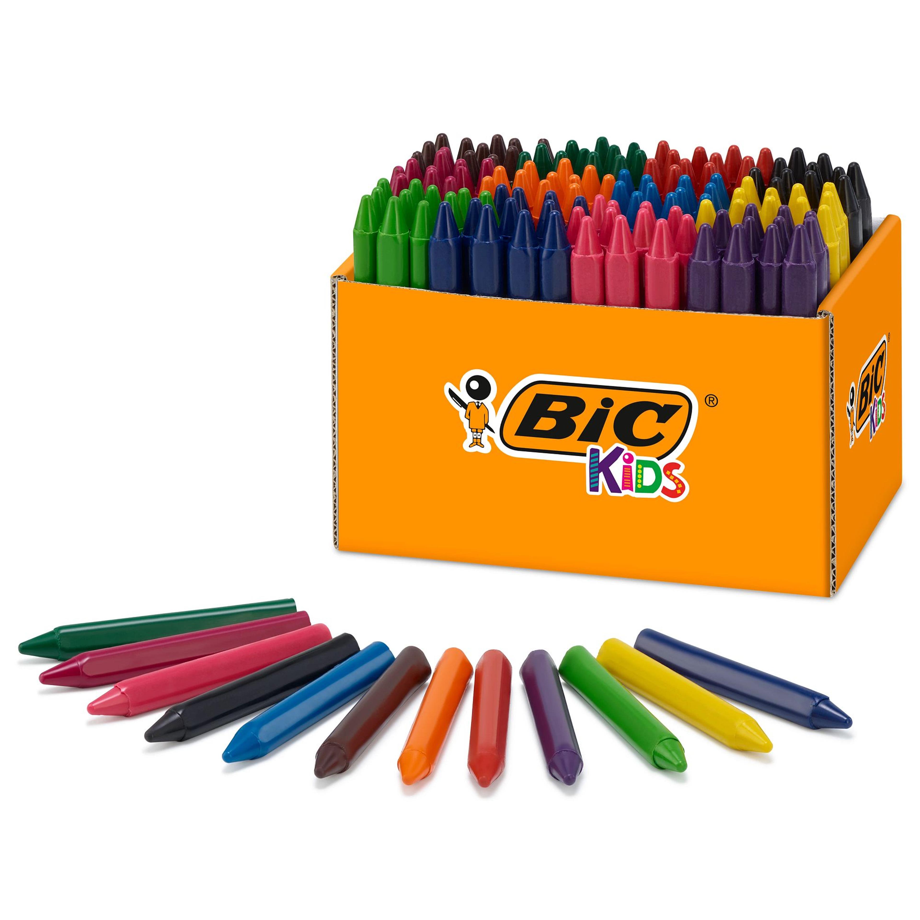 BIC Kids Plastidecor Triangle Colouring Crayons - Assorted Colours - Pack 144