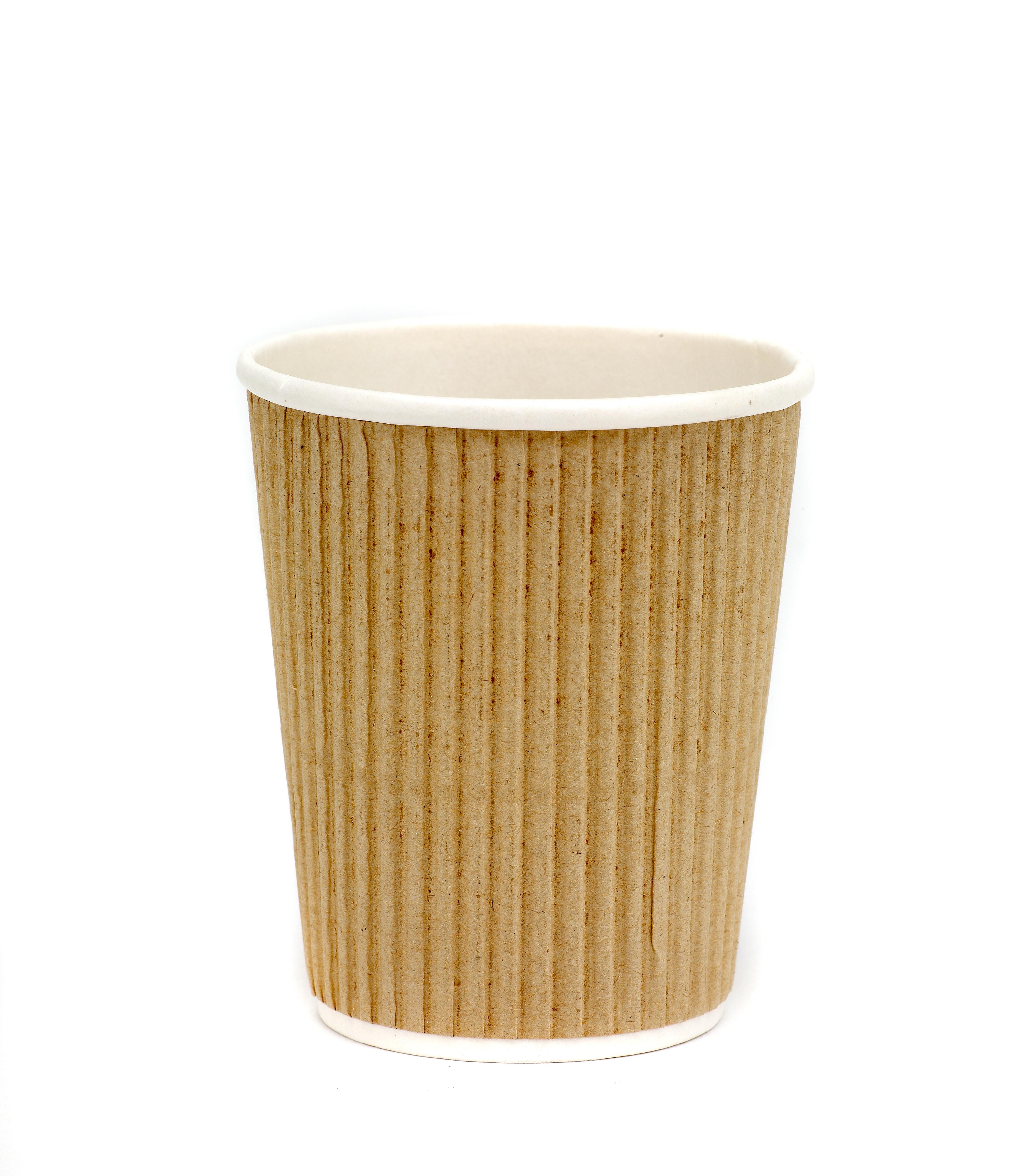 8oz Kraft Ripple Rub Cups - Pack of 500