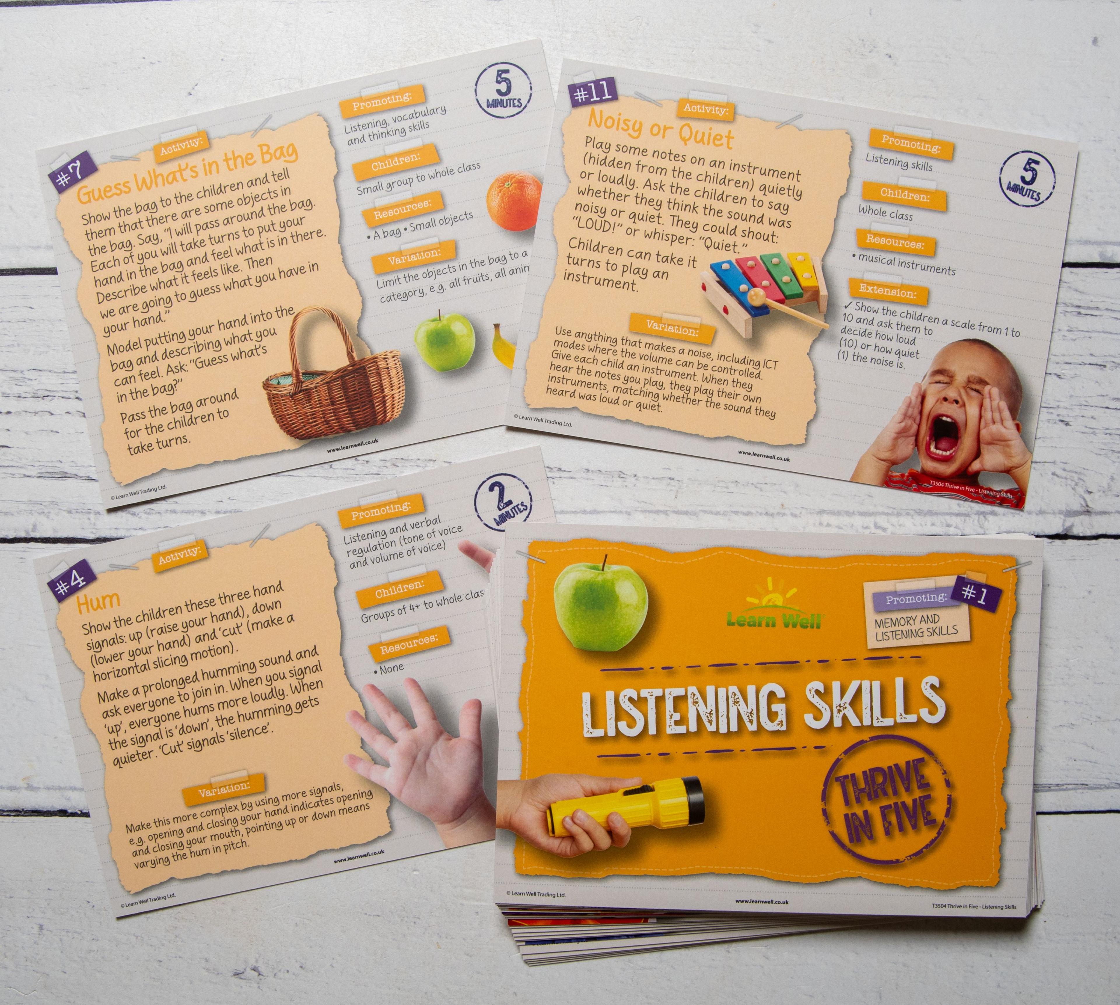 Learn Well Thrive in 5 Set 1 - Listening Skills Cards