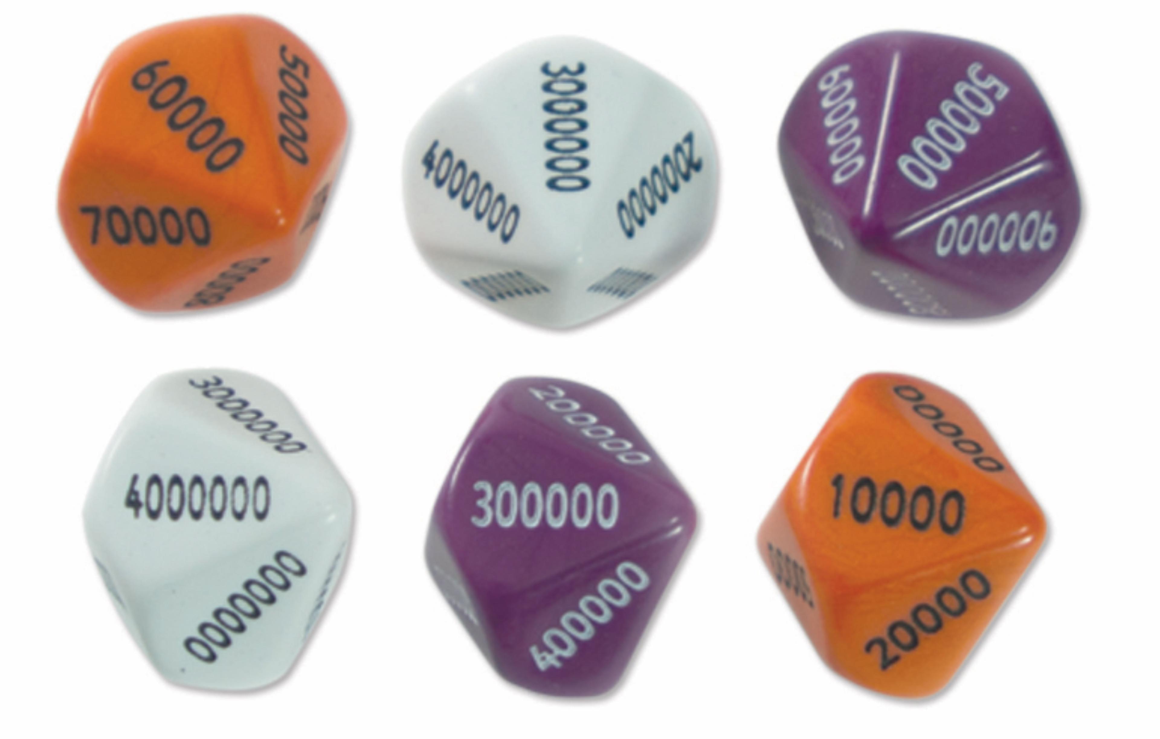 SPACERIGHT Place Value Dice - Millions - Pack of 30