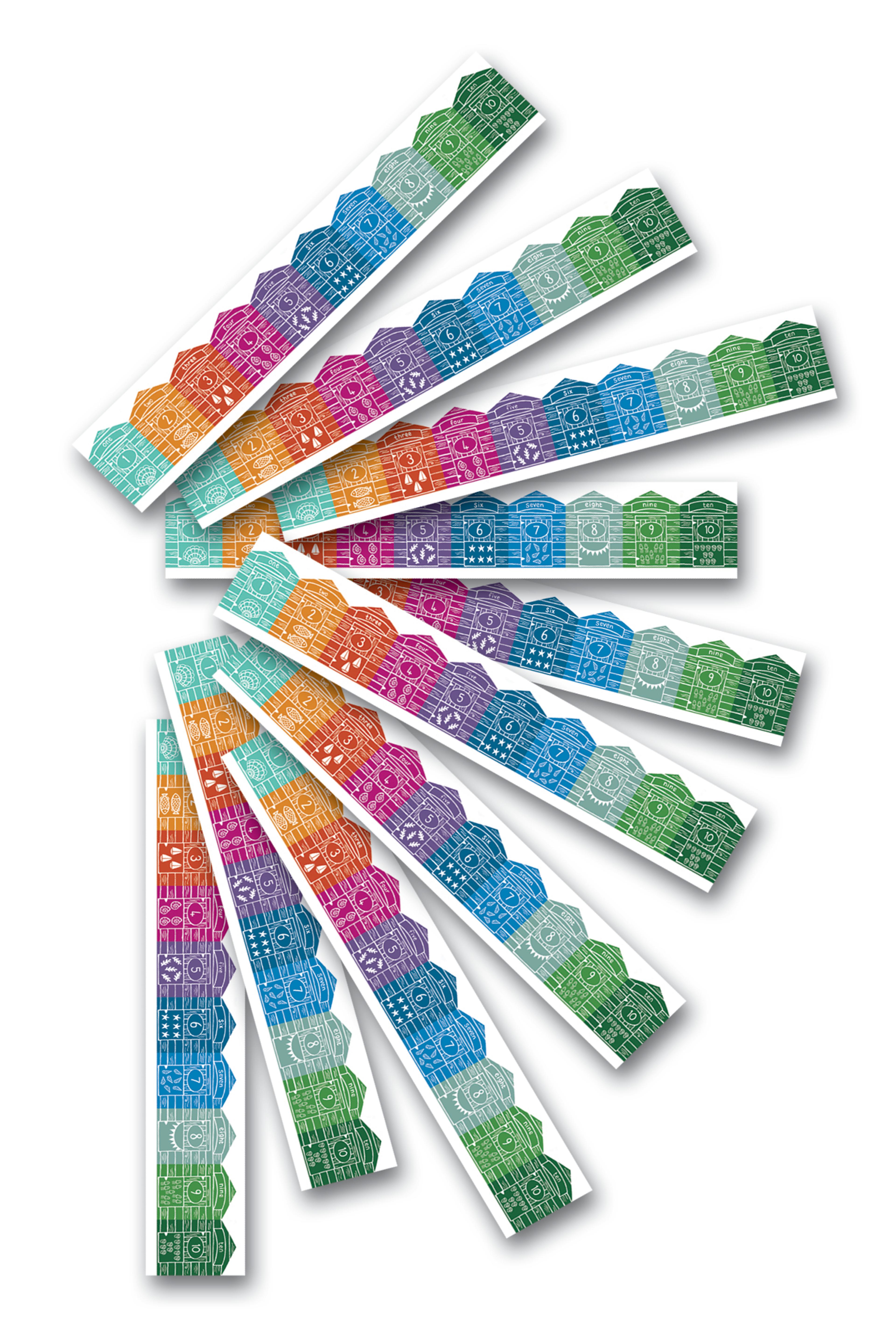 Learn Well Number Lines - Beach Huts Set of 10