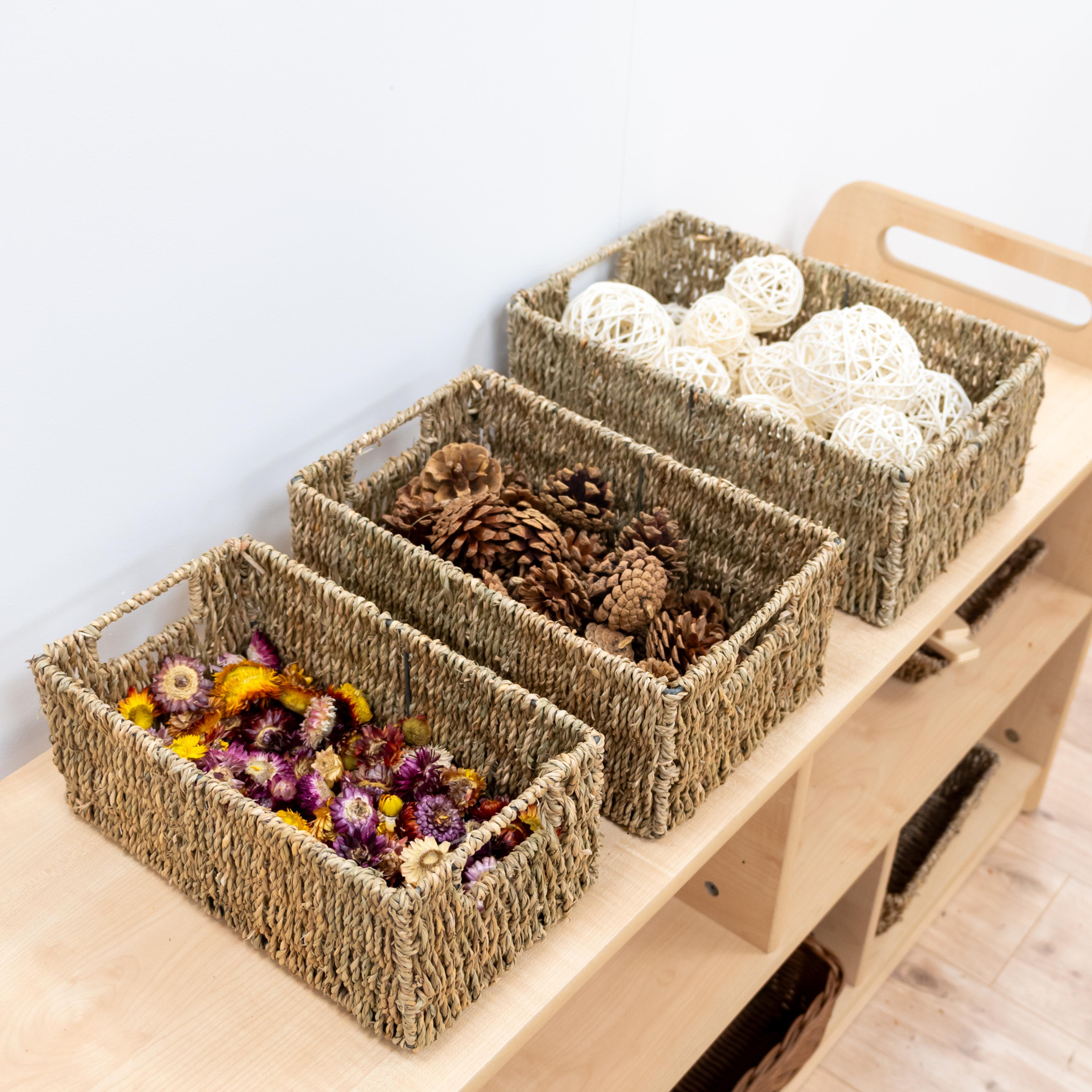 Rectangular Seagrass Baskets from Hope Education - Set of 3