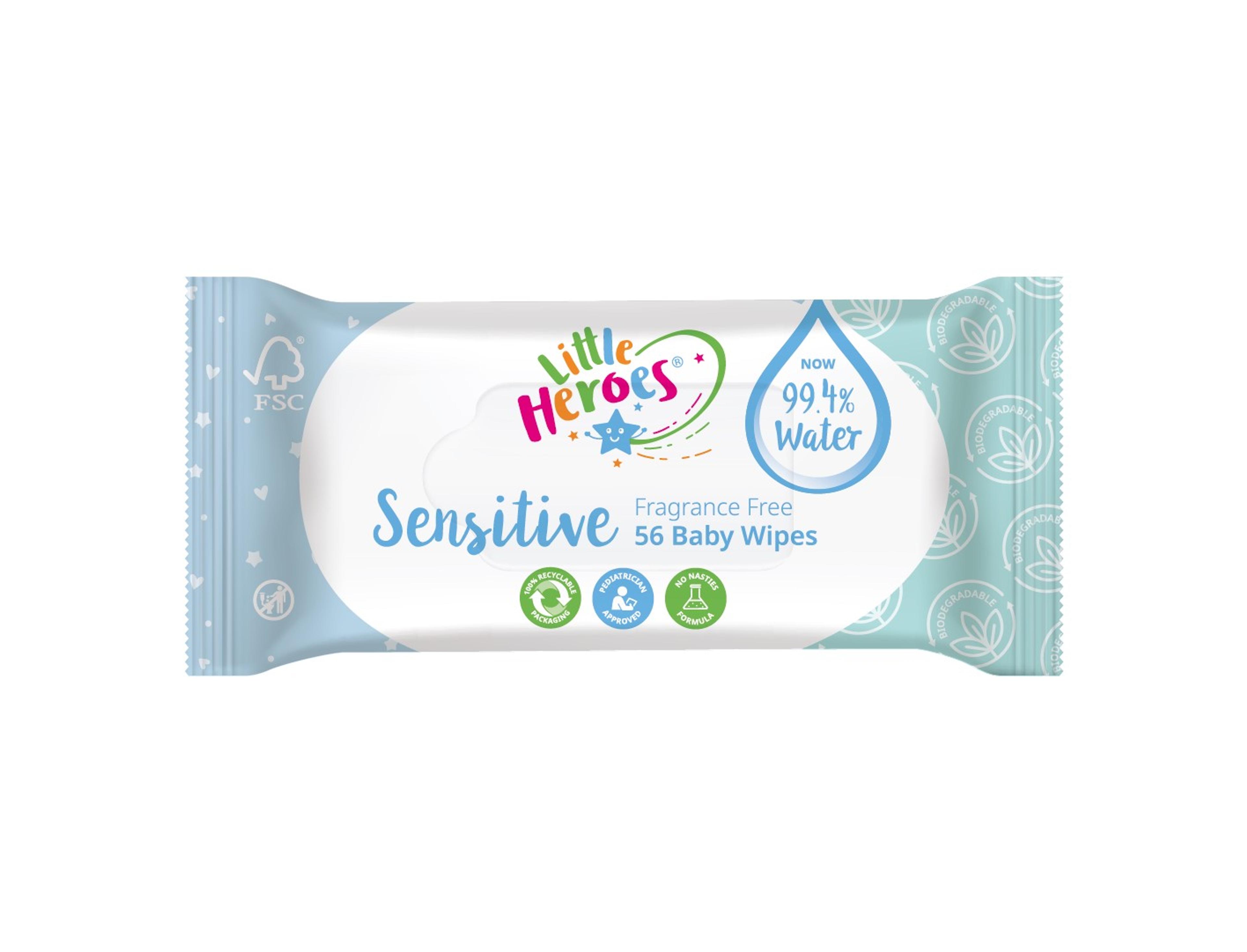 Little Heroes Biodegradable Baby Wipes - Pack of 56